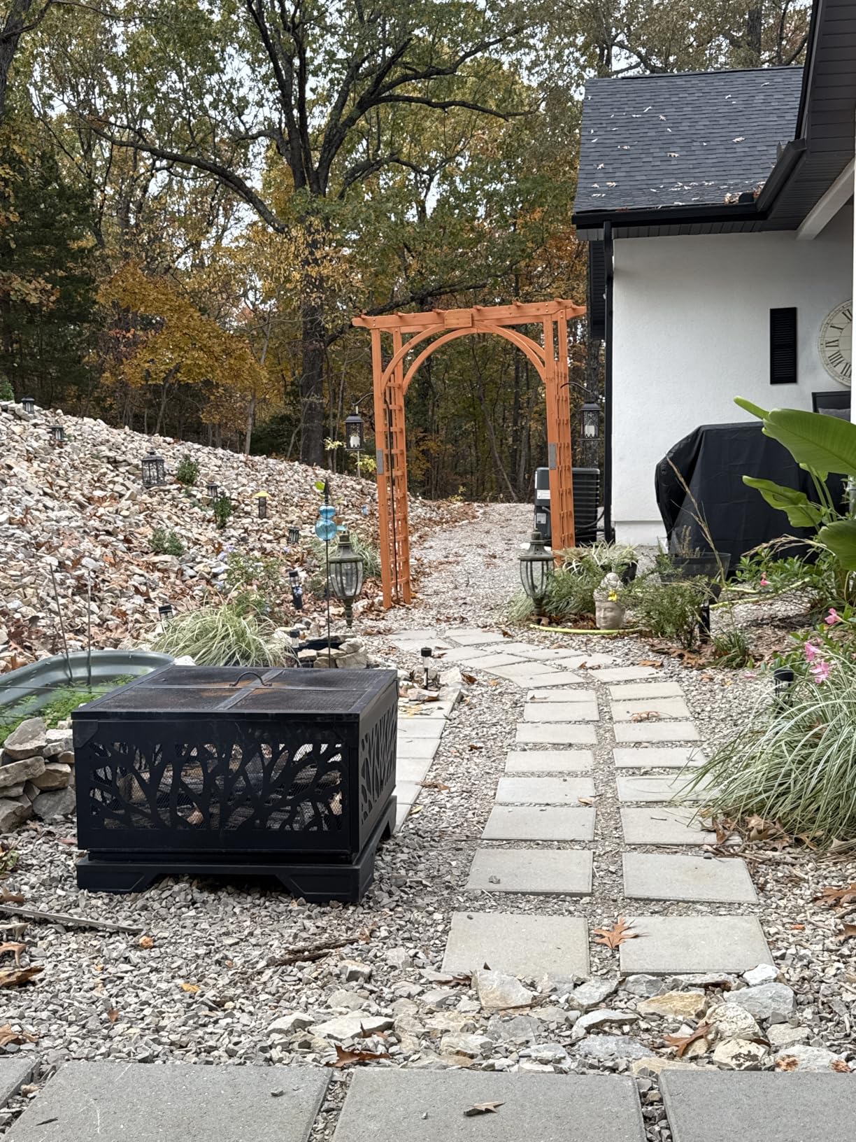 Yaheetech 85in Wooden Garden Trellis Horticulture Garden Arch Arbor for Climbing Planting Plant Stand in Garden Yard Outdoor, Brown customer photo 2