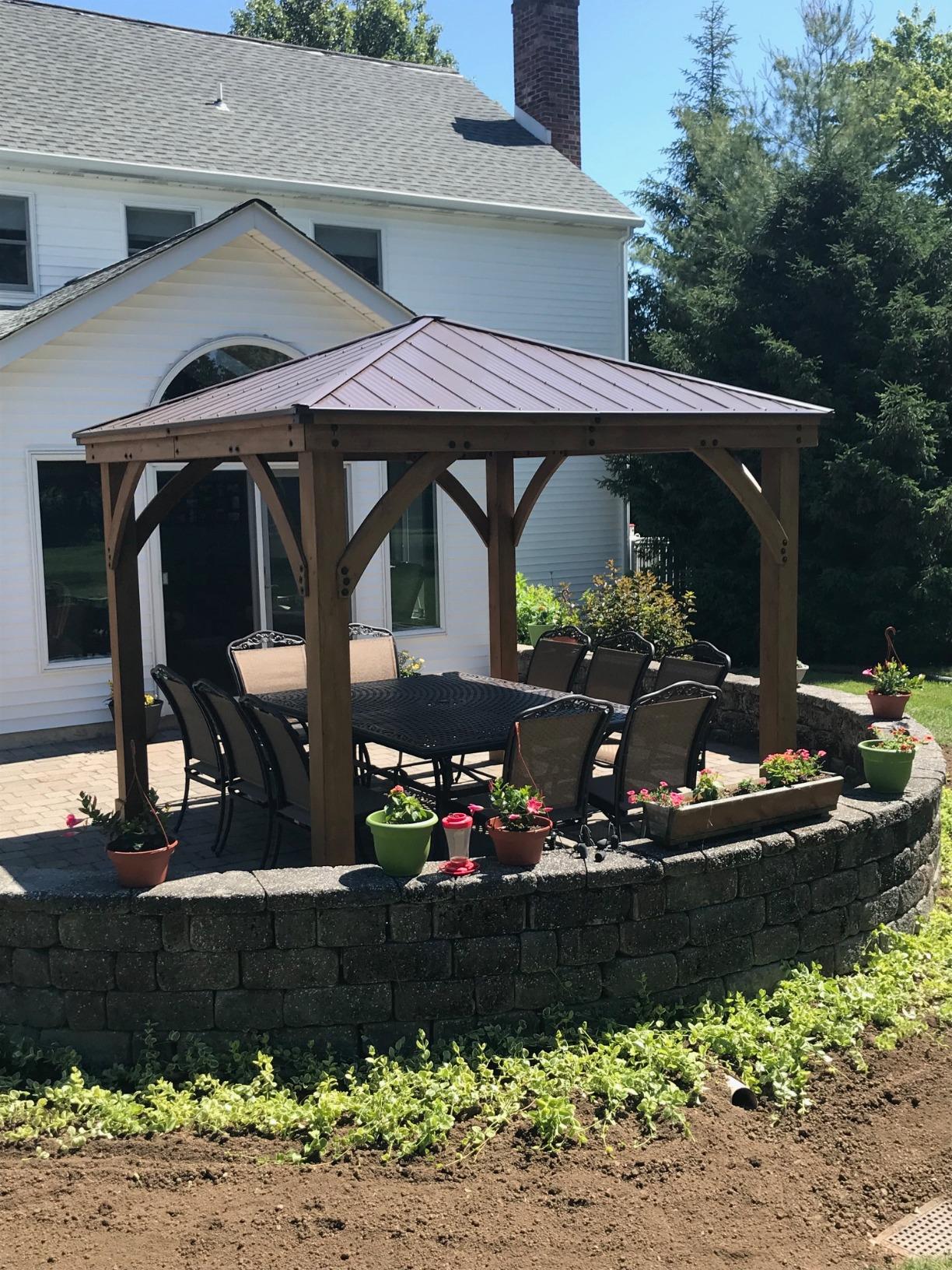Yardistry 8 x 8 Meridian Cedar Wood Gazebo Pavilion for Patios, Decks, Garden, Backyard, Durable, Aluminum Roof customer photo 1
