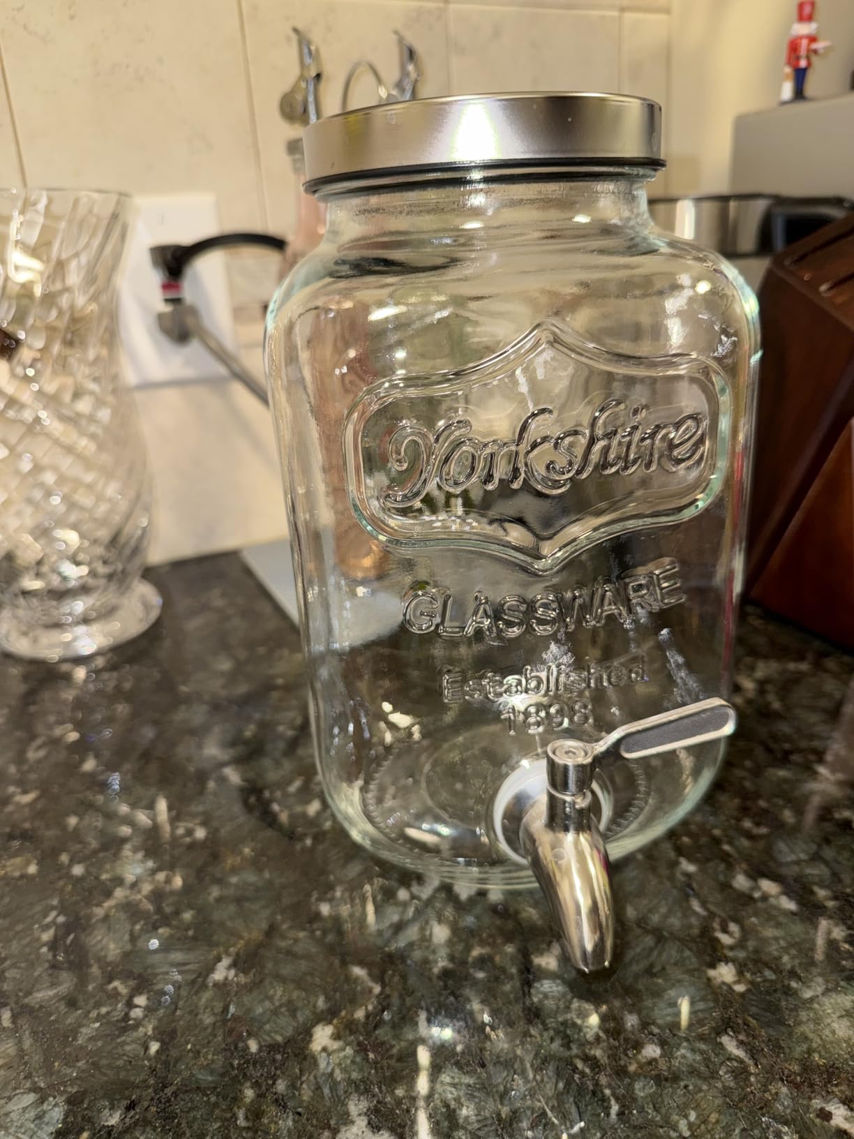 1 Gallon Drink Dispenser with Spigot 18/8 Stainless Steel - Airtight & Leakproof Glass Sun Tea Jar with Anti-Rust Lids, Beverage Dispenser for Parties - Laundry Detergent Holder customer photo 1