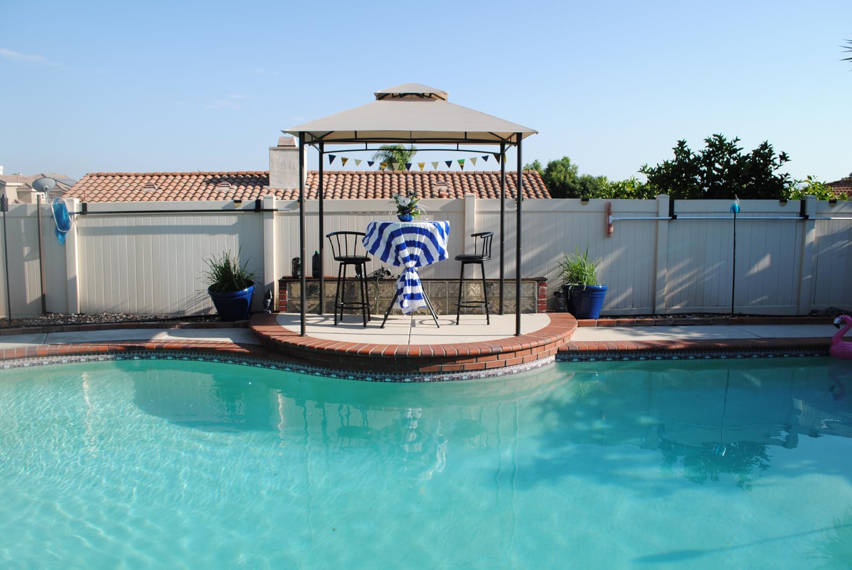 FAB BASED 5x8 Grill Gazebo, All-Weather Steel Construction, Double Tiered & Resistance Canopy Roof, Metal Serving Shelves, 2 LED and Bottle Opener for Patio, Backyard, BBQ (Brown) customer photo 2