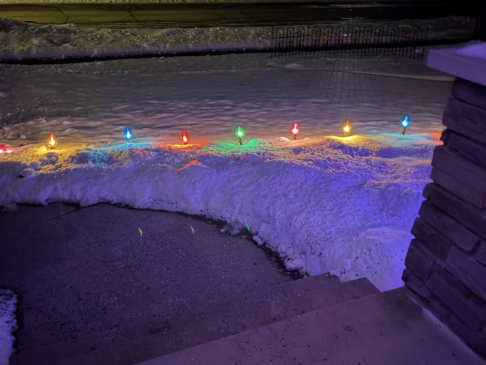 Jumbo C9 Christmas Pathway Lights Outdoor - 8.5 Feet 5 LED C9 Walkway Light, C7 Light Covered Jumbo Multicolor Bulb Christmas Lights Outdoor Decorations for Lawn Holiday Outside Yard Garden customer photo 1