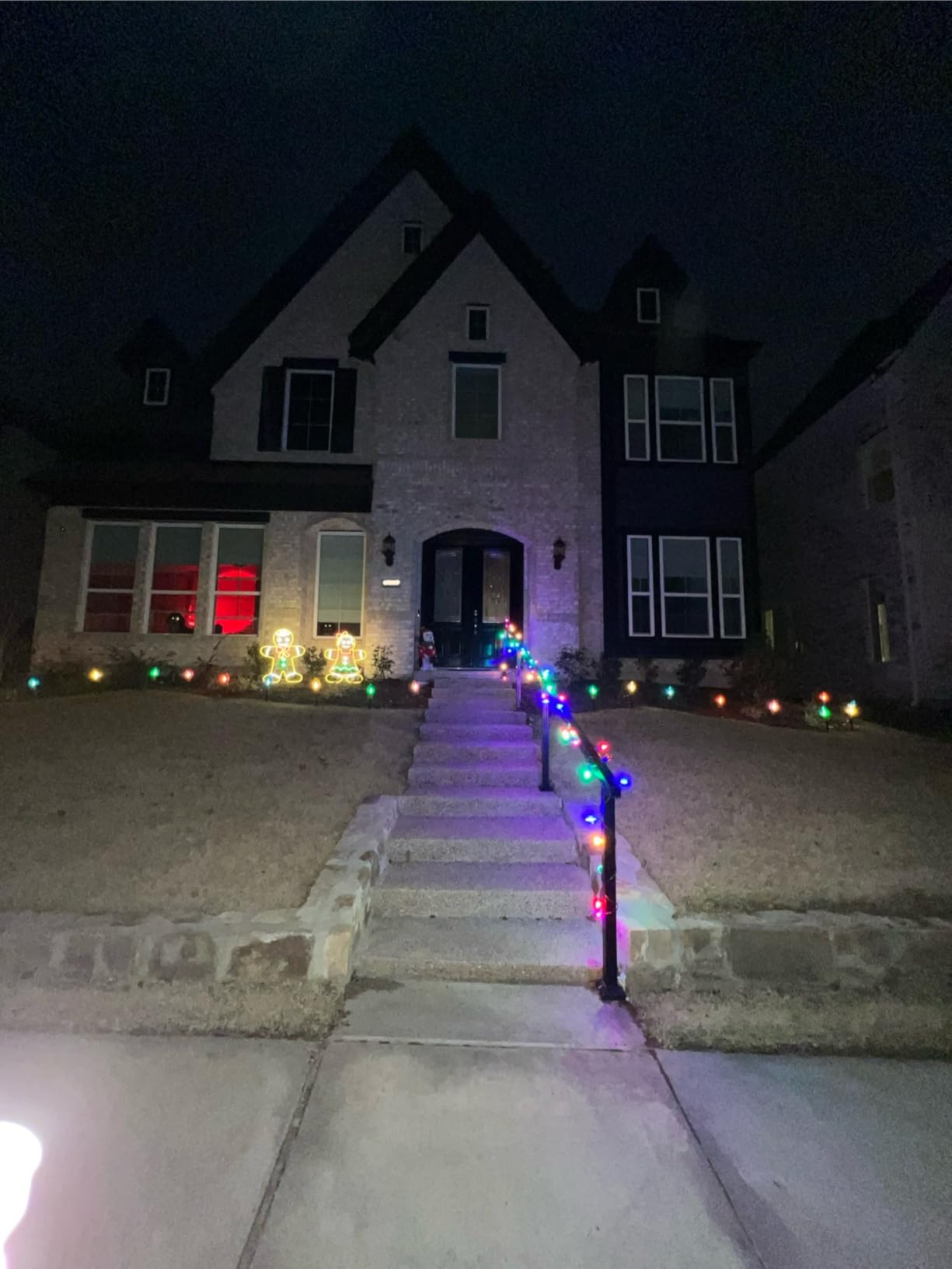 Jumbo C9 Christmas Pathway Lights Outdoor - 8.5 Feet 5 LED C9 Walkway Light, C7 Light Covered Jumbo Multicolor Bulb Christmas Lights Outdoor Decorations for Lawn Holiday Outside Yard Garden customer photo 2