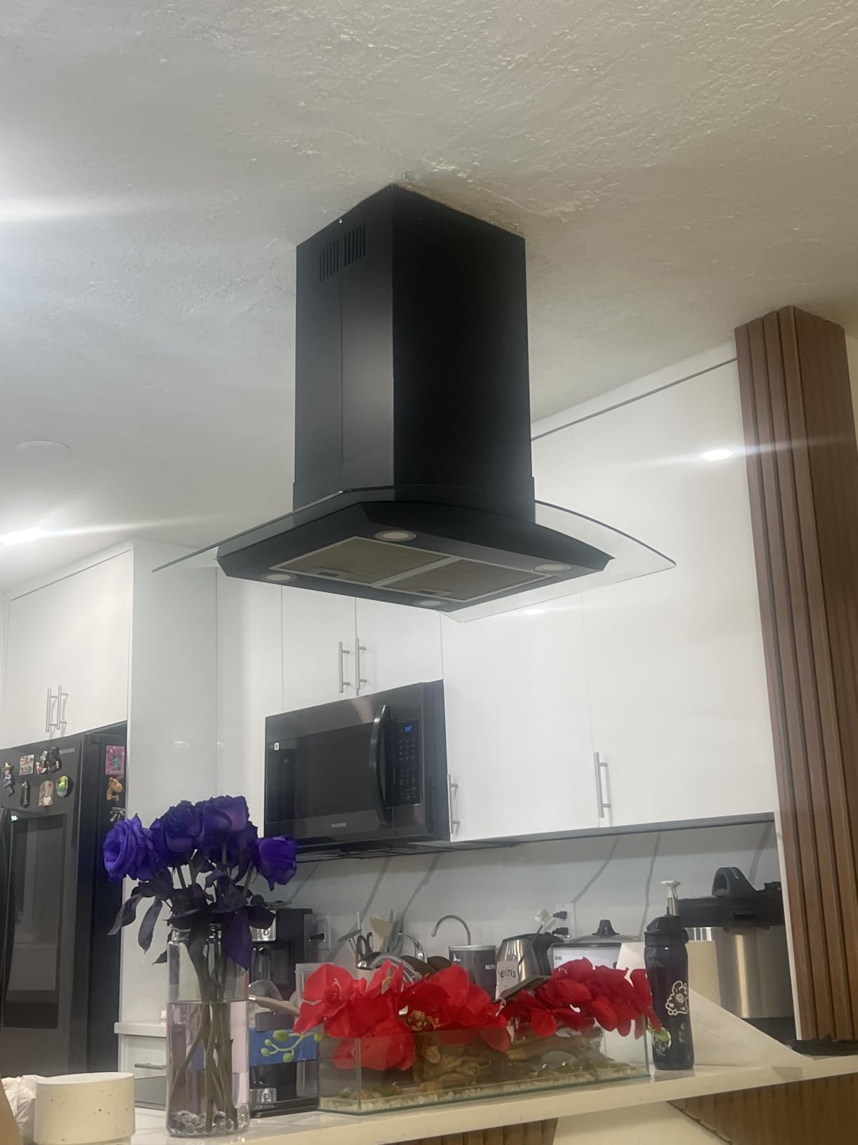 Island Range Hood 30 Inch 700 CFM Gesture & Touch Control Ceiling Mount Stainless Steel Kitchen Vent Hood, Kitchen Exhaust Hood, Ducted/Ductless Convertible 3-speed Ventilation Fan Switchable customer photo 1