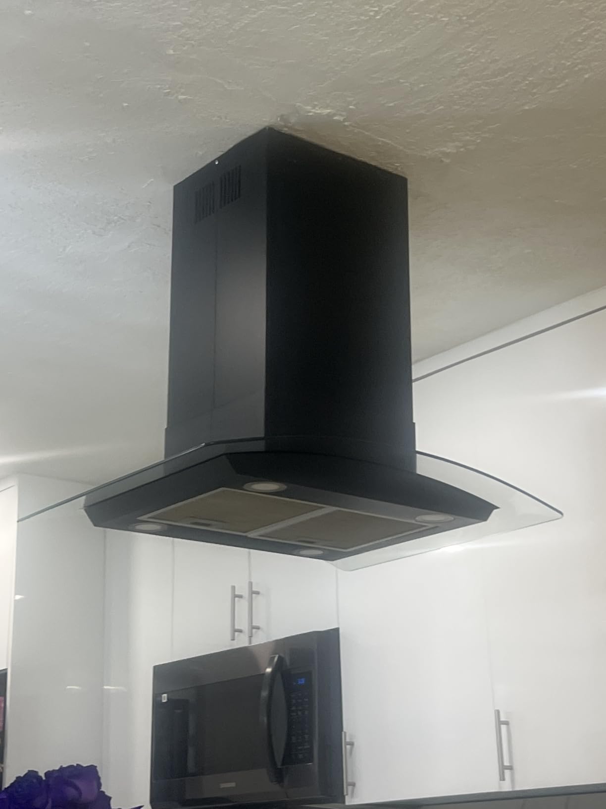Island Range Hood 30 Inch 700 CFM Gesture & Touch Control Ceiling Mount Stainless Steel Kitchen Vent Hood, Kitchen Exhaust Hood, Ducted/Ductless Convertible 3-speed Ventilation Fan Switchable customer photo 2