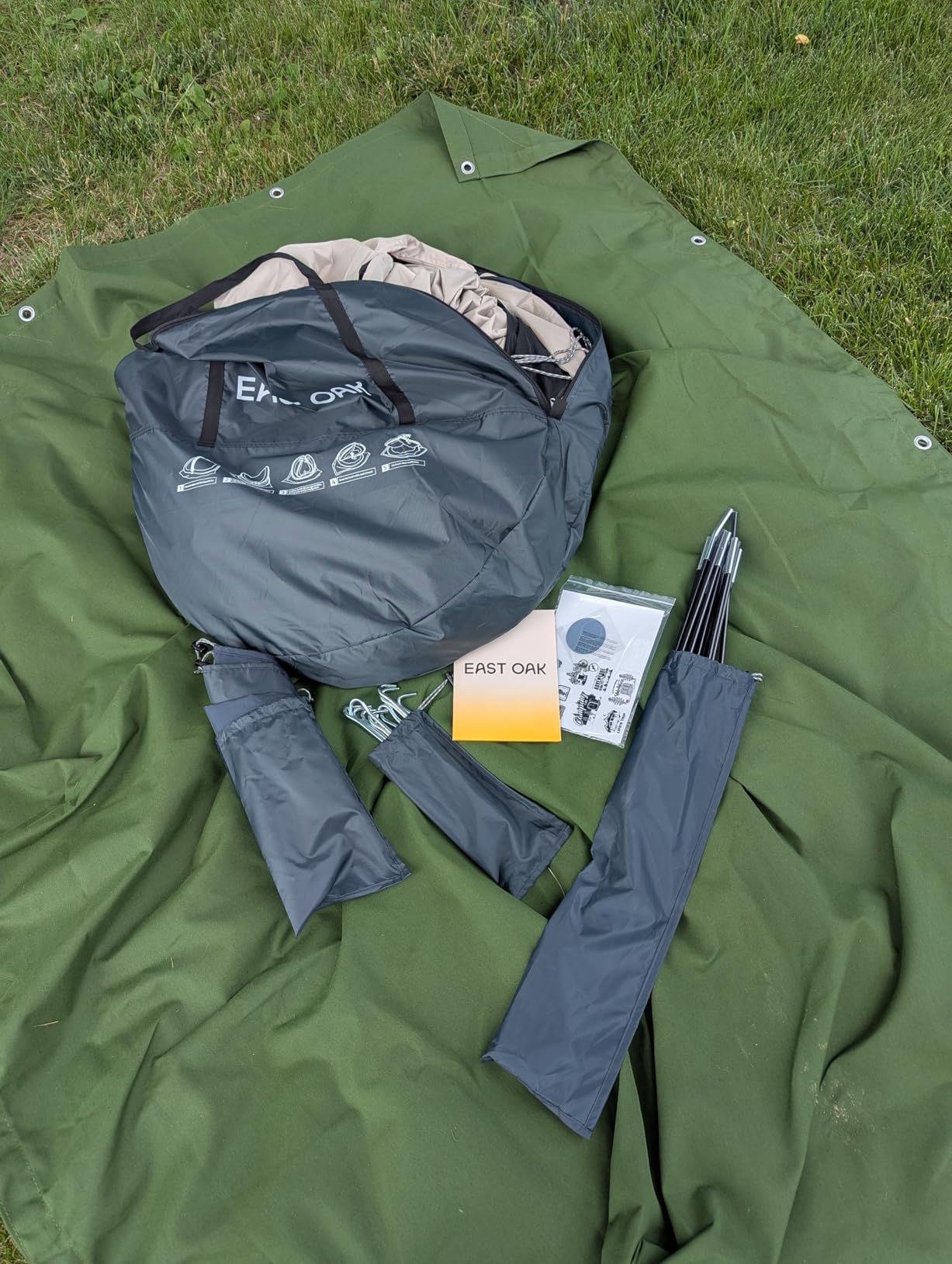 East Oak Screen House Tent Pop-Up, Portable Screen Room Canopy Instant Screen Tent 10 x 10 FT with Carry Bag for Patio, Backyard, Deck & Outdoor Activities, Beige customer photo 2