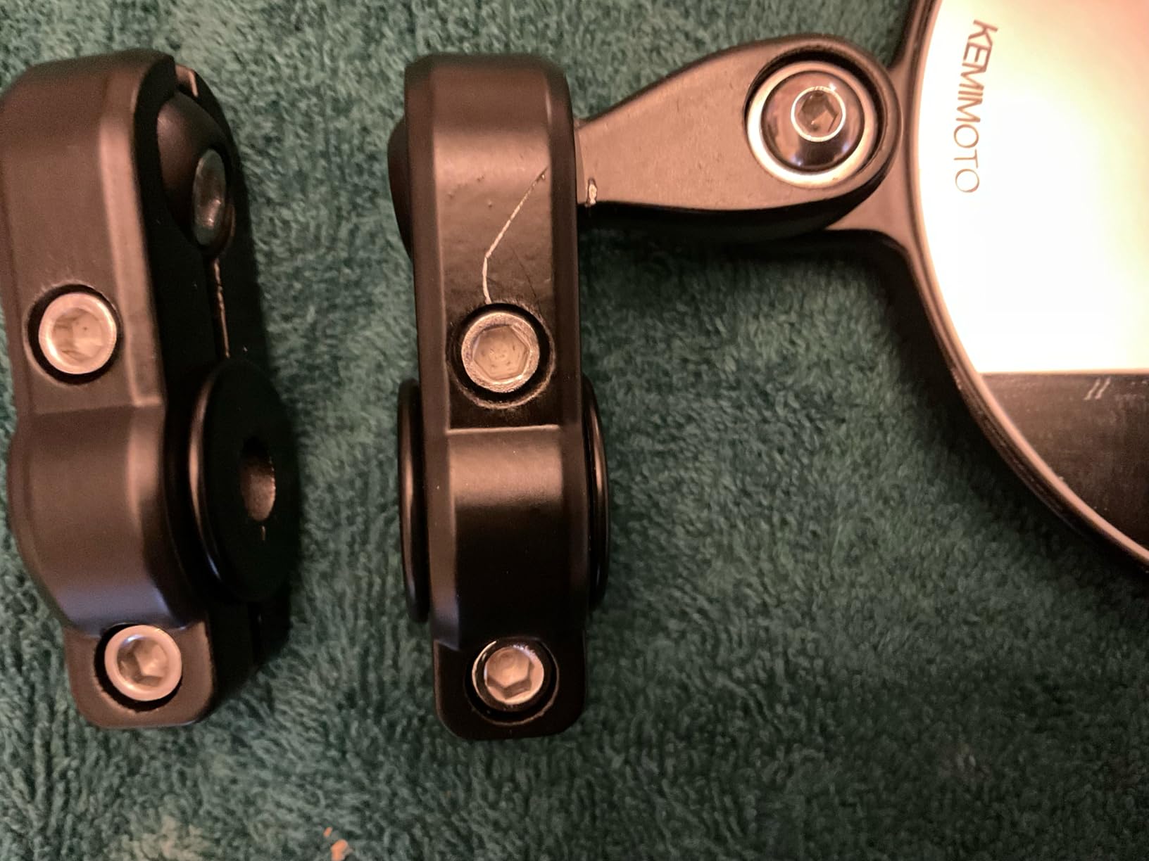 KEMIMOTO Universal Motorcycle Mirrors, 360° Rotatable Motorcycle Handlebar Bar End Rear View Side Mirrors, Compatible with 7/8 in Handlebar and 0.51-0.83in (13mm-21mm) Handlebar Inner Diameter customer photo 1