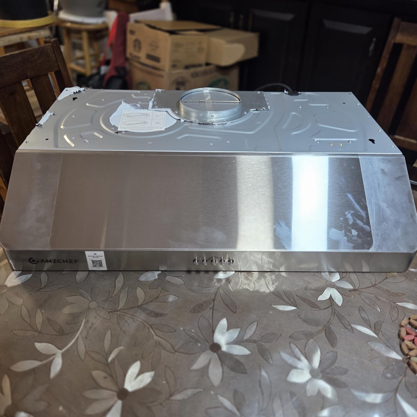 AMZCHEF Under Cabinet Range Hood 30 Inch, 750CFM Stainless Steel Kitchen Stove Vent Hood 3 Speed Exhaust Fan Touch/Remote/Gesture Control LED lights Time Setting Dishwasher-Safe Baffle Filters customer photo 1