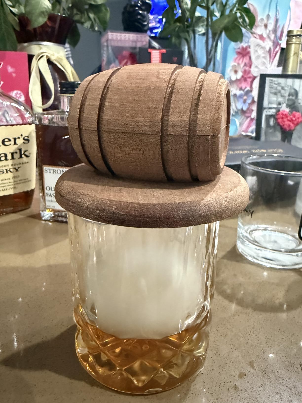 Whiskey Smoker Kit with Torch - 6 Flavors Wood Chips, 2 Glasses, 2 Ice Ball Molds - Cocktail Smoker Infuser Kit, Old Fashioned Drink Smoker Kit, Birthday Bourbon Whiskey Gifts for Men,Dad(NO Butane) customer photo 2