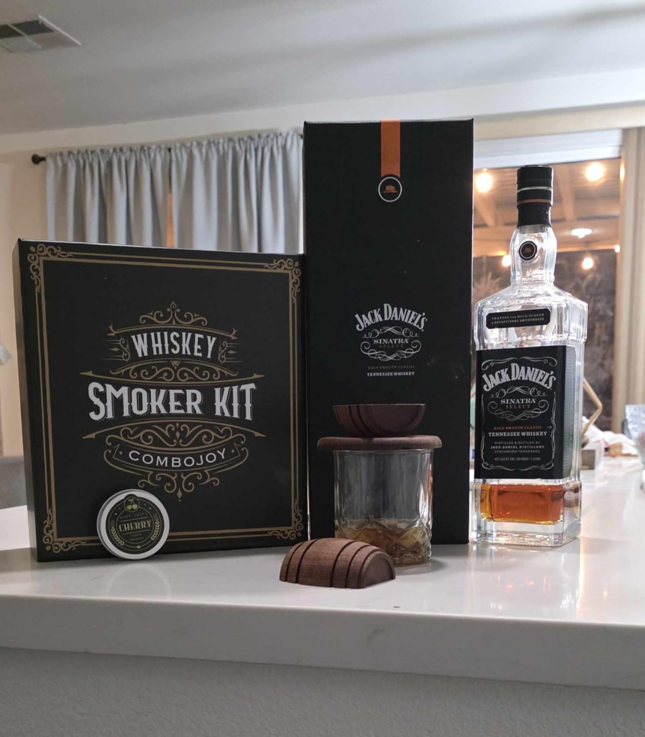 Whiskey Smoker Kit with Torch - 6 Flavors Wood Chips, 2 Glasses, 2 Ice Ball Molds - Cocktail Smoker Infuser Kit, Old Fashioned Drink Smoker Kit, Birthday Bourbon Whiskey Gifts for Men,Dad(NO Butane) customer photo 3