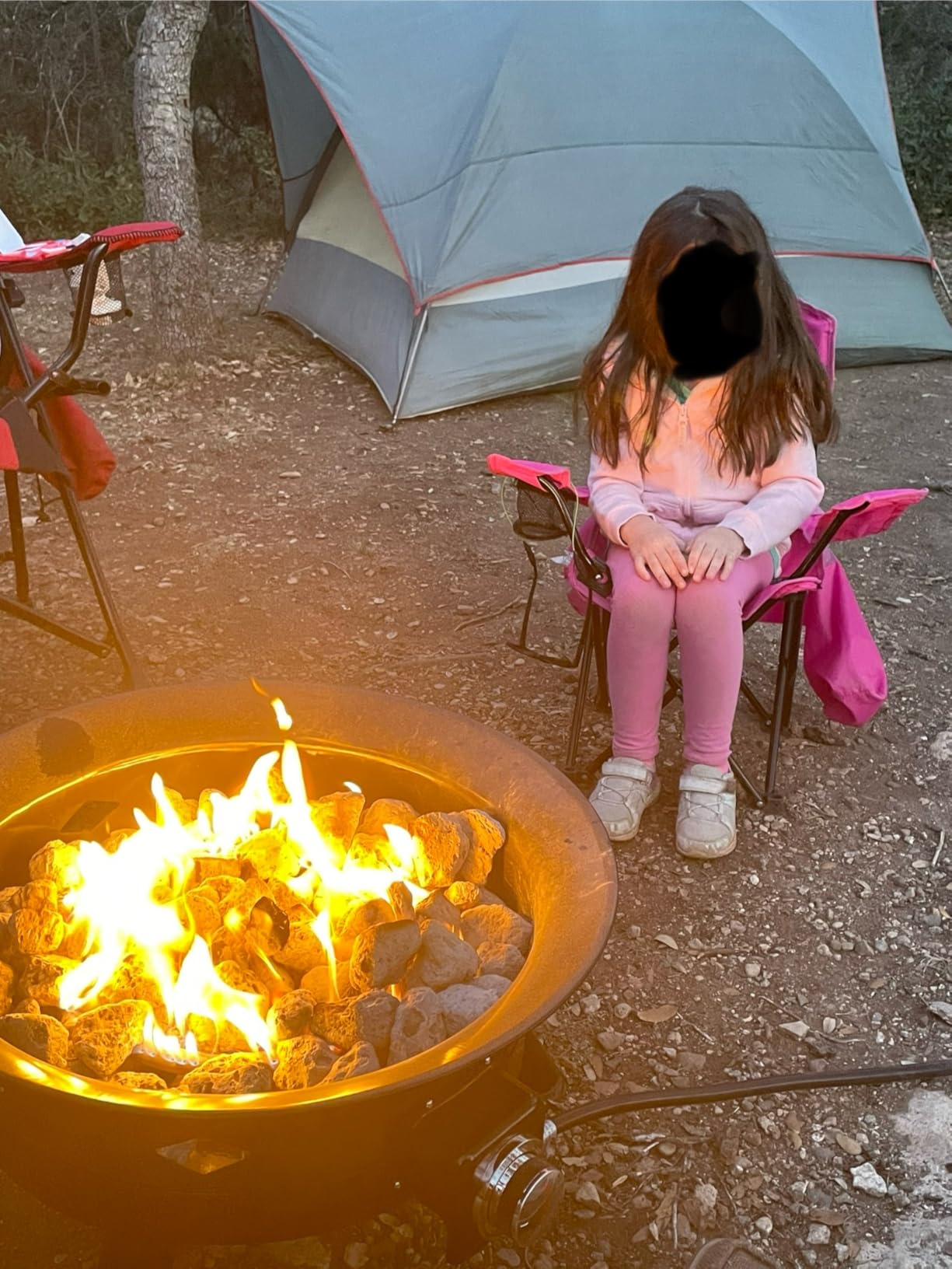 Flame King Smokeless Propane Fire Pit, 24-inch Portable Firebowl, 58K BTU with Self Igniter, Cover, & Carry Straps for RV, Camping, & Outdoor Living customer photo 1