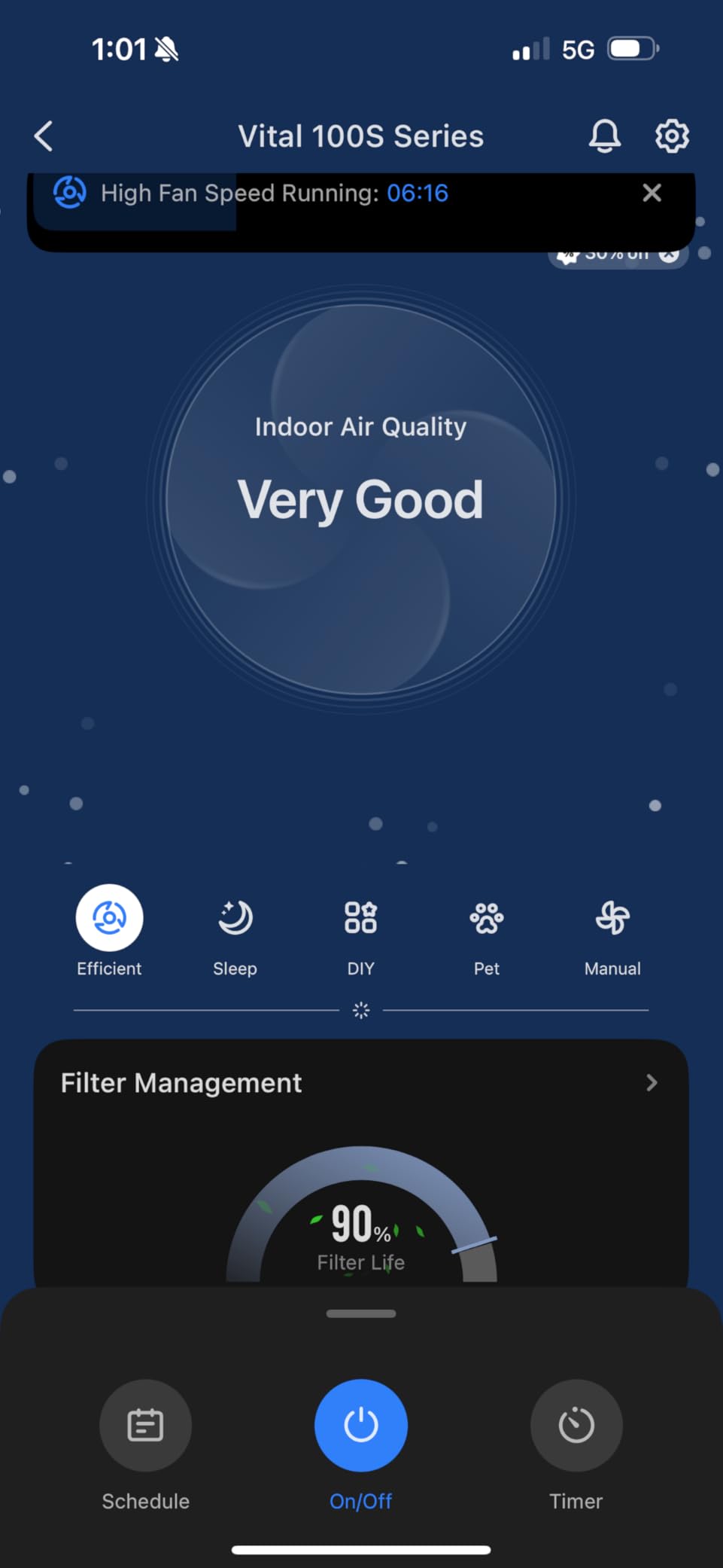 LEVOIT Air Purifier for Home Large Room Up to 1073Ft² with Air Quality Monitor, AHAM VERIFIDE, Smart WiFi, Washable Pre-Filter, HEPA Sleep Mode for Pets, Allergies, Dust, Pollen, Vital 100S-P, White customer photo 2