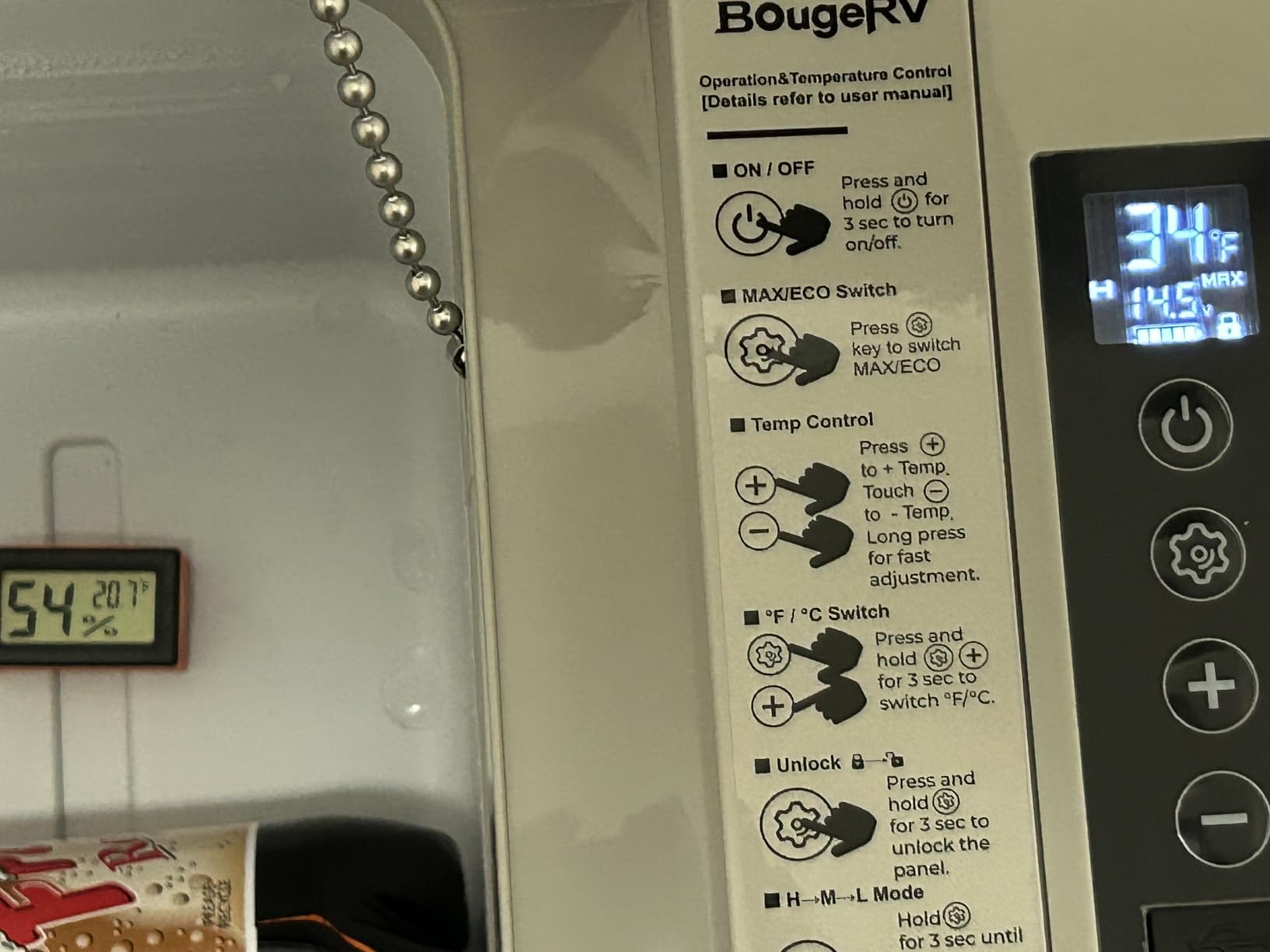 BougeRV 12 Volt Refrigerator 12V Car Fridge 23 Quart Portable Freezer Compressor Cooler 12/24V DC 110~240V AC for Truck Van RV SUV Boat Travel Camping Road Trips Tailgating -8°F~50°F (Black) customer photo 2