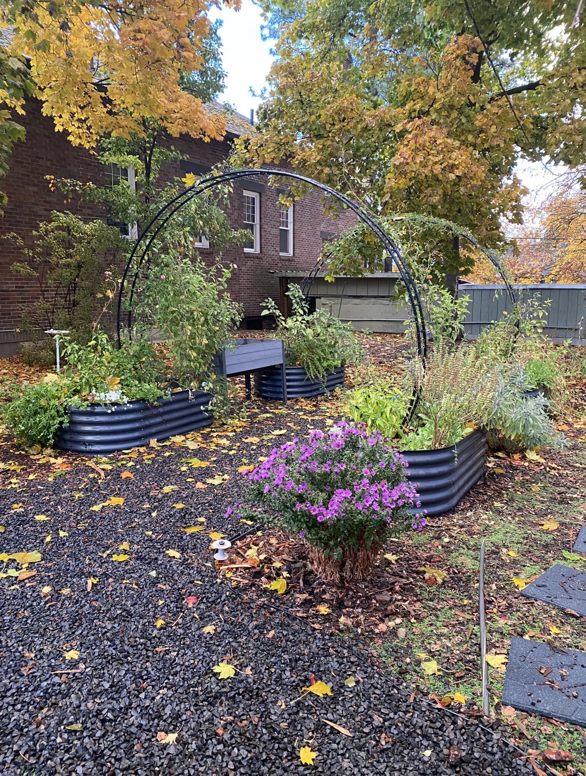 Queension Extra Large Garden Arch 7.2Ft Wide 9.2Ft High, Wedding Arch for Ceremony, Outdoor Garden Trellis for Climbing Plant, Metal Balloon Arches Backdrop Stand with Prongs Base, Black customer photo 1