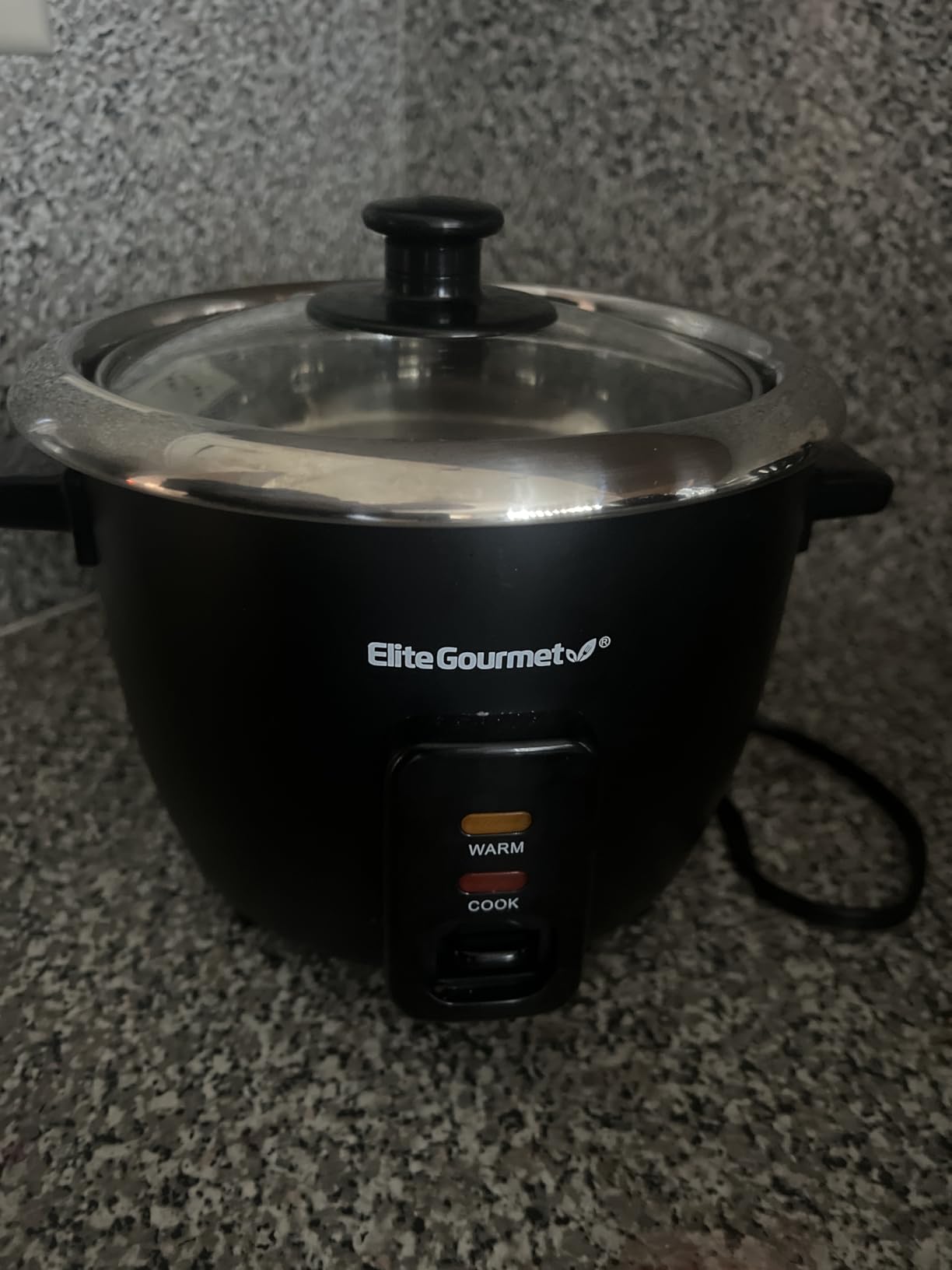 Elite Gourmet ERC006SS 6-Cup Electric Rice Cooker with Stainless Steel Inner Pot, Makes Soups, Stews, Porridges, Grains and Cereals, 6 cup (3 cups uncooked), Black customer photo 1