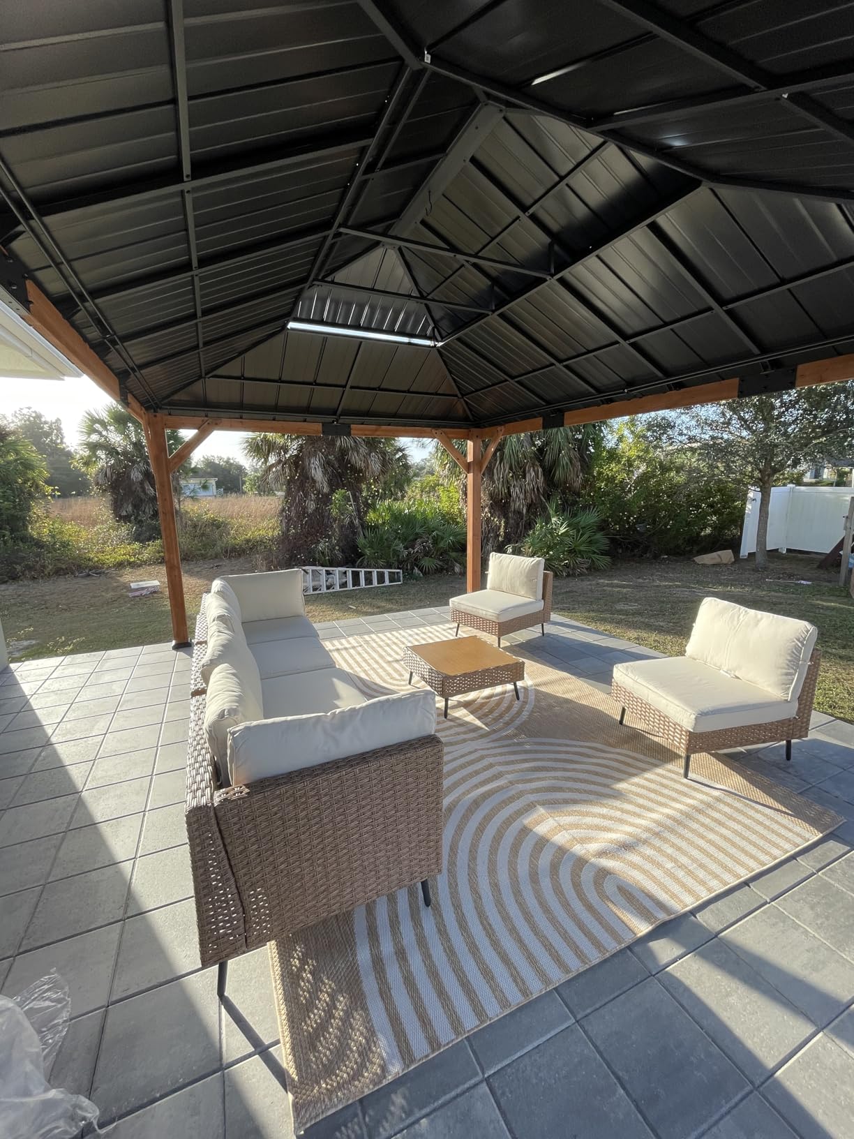 LAUSAINT HOME Outdoor Patio Furniture, 8 Piece Outdoor Sectional Sofa PE Rattan Wicker Patio Conversation Sets, All Weather Patio Furniture Set with Thick Cushions for Garden, Poolside, Backyard (Beige) customer photo 2