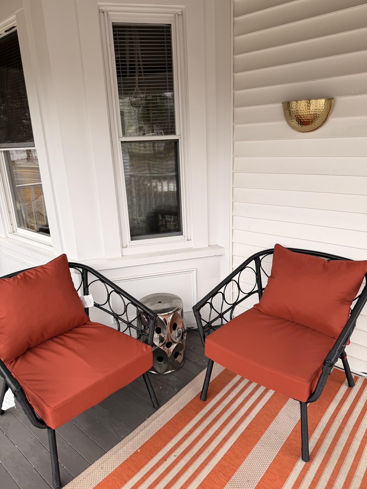 Favoyard Outdoor Seat Cushion Set 24 x 24 Inch Water-Resistant & Fade-Resistant Patio Furniture Cushions with Removable Cover Deep Seat & Back Cushion with Tie Straps for Chair Sofa Couch customer photo 1