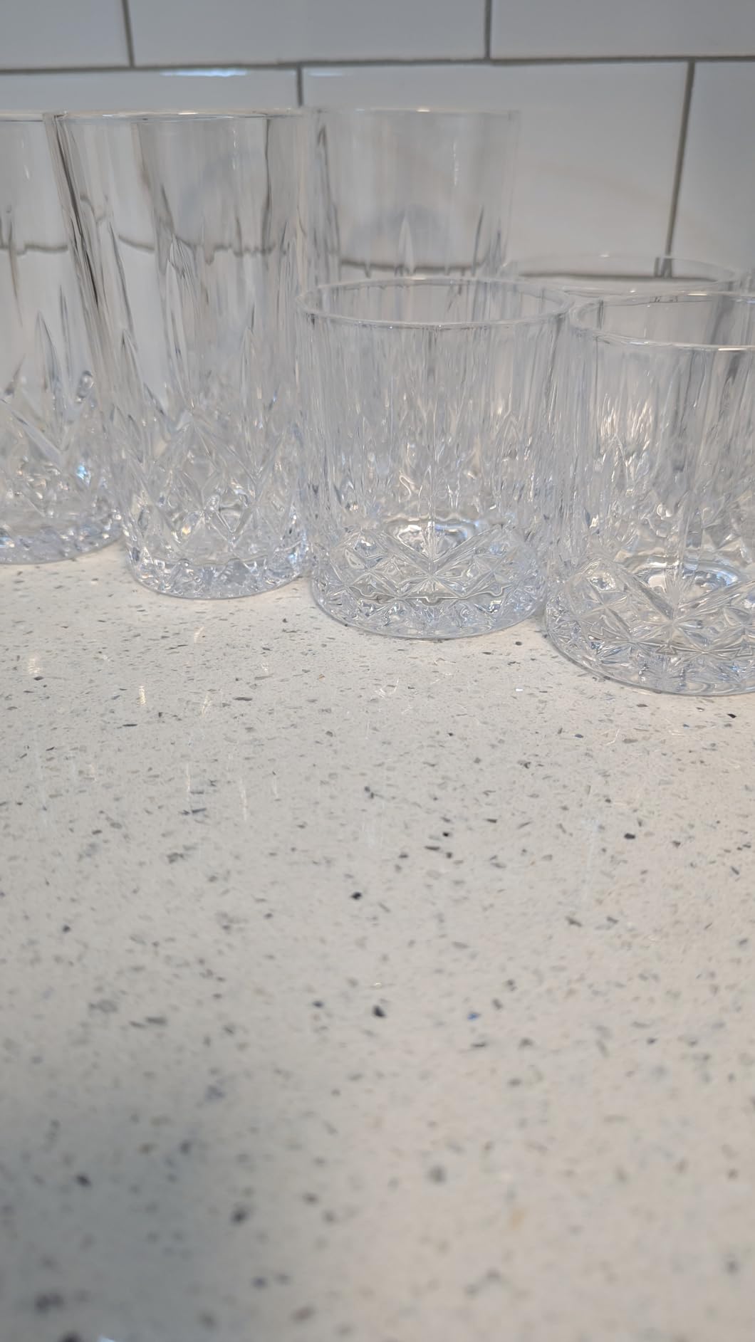 Drinking Glasses, 8 Piece Crystal Glass Cups, Mixed Glassware Set, 4 pcs Crystal Old Fashioned 11oz Highballs and 4 pcs 11oz Whiskey Glasses, Great for Cocktail, Whisky and other Beverages customer photo 2