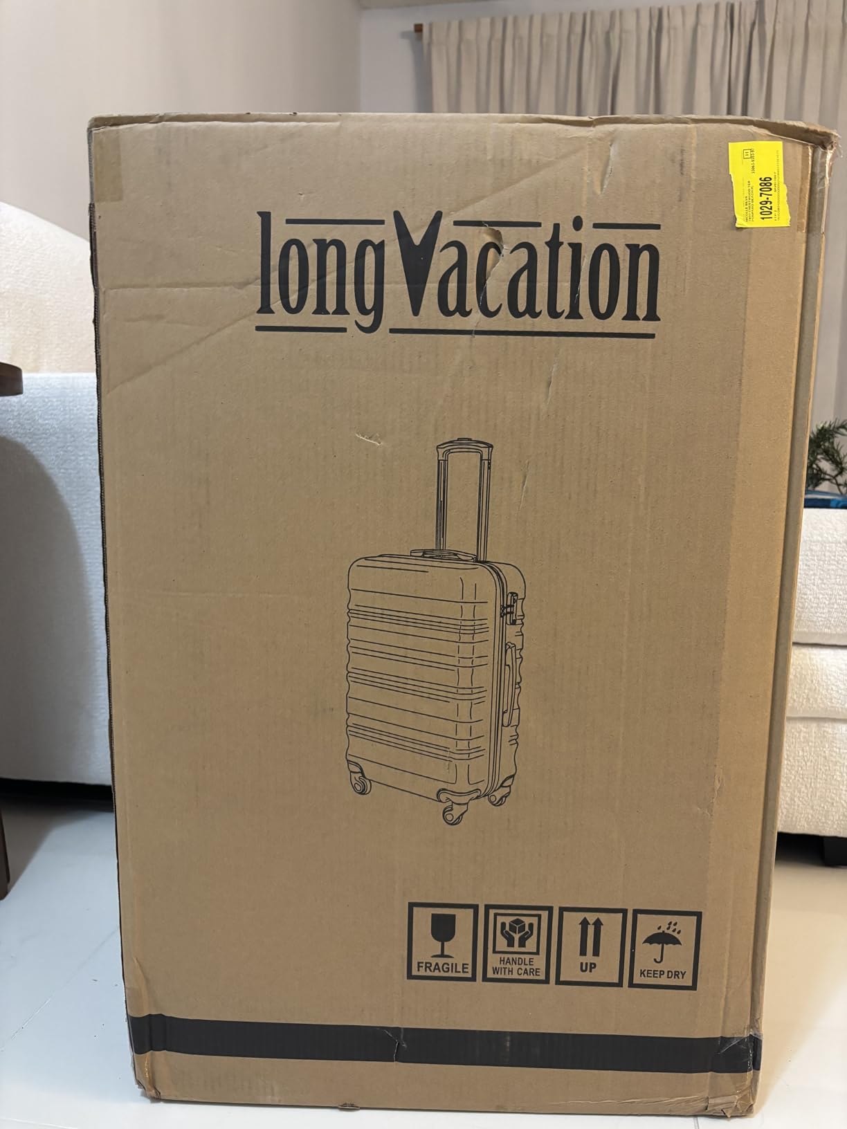LONG VACATION 6 Piece Luggage Set Carry on Suitcase with ABS+PC hardshell, Spinner Wheels & YKK Zipper TSA Lock (BEIGE-BROWN, 6 piece set) customer photo 2
