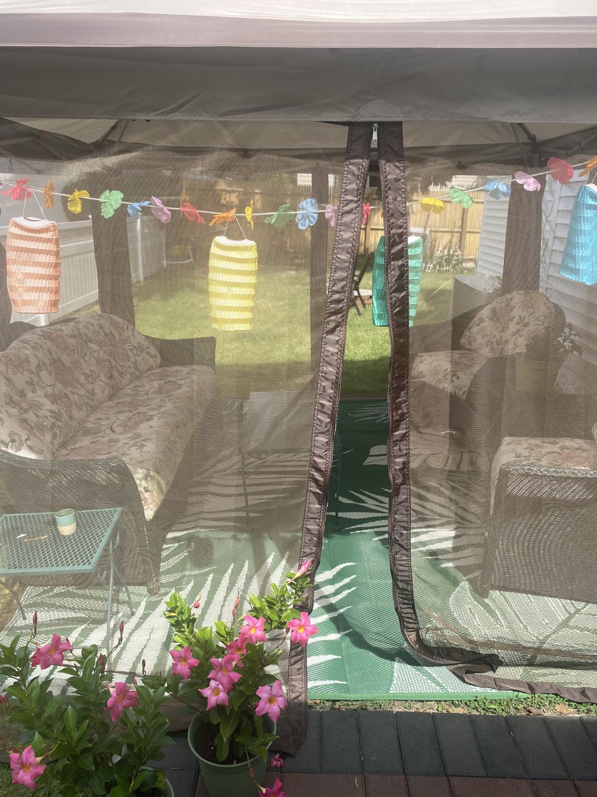 CROWN SHADES 11x11 Pop Up Gazebo, Patented One Push Outdoor Canopy Tent with Wheeled STO-N-Go Cover Bag, Pop Up Canopy with Netting for Patio, Backyard (11x11, Red &Grey) customer photo 2