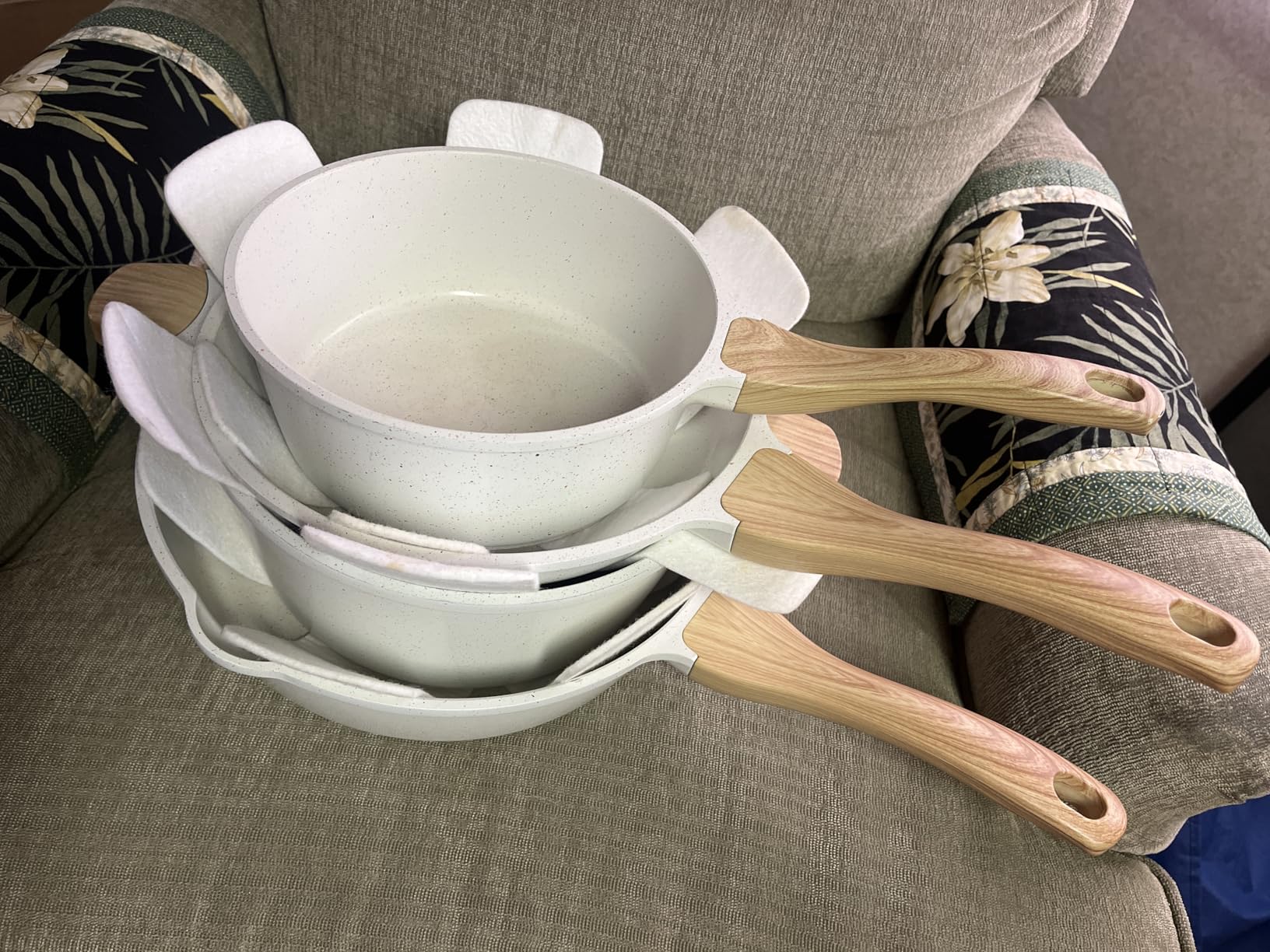 SENSARTE Nonstick Ceramic Cookware Set, 13-Piece Non-toxic Pots and Pans Set, Healthy Kitchen Cooking Set with Stay-Cool Handles, Silicone Tools and Pot Protectors, PFAS Free customer photo 1