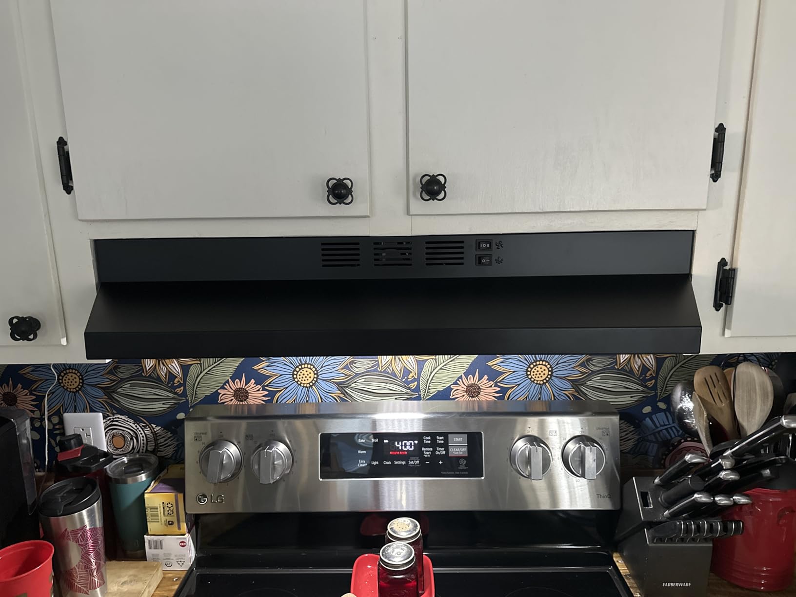 SNDOAS Range Hood 30 inch Under Cabinet, Ducted/Ductless Convertible Kitchen Hood, Stainless Steel Vent Hood with LED Light,Under Cabinet Hood with 2 Speed Exhaust Fan,Black customer photo 2