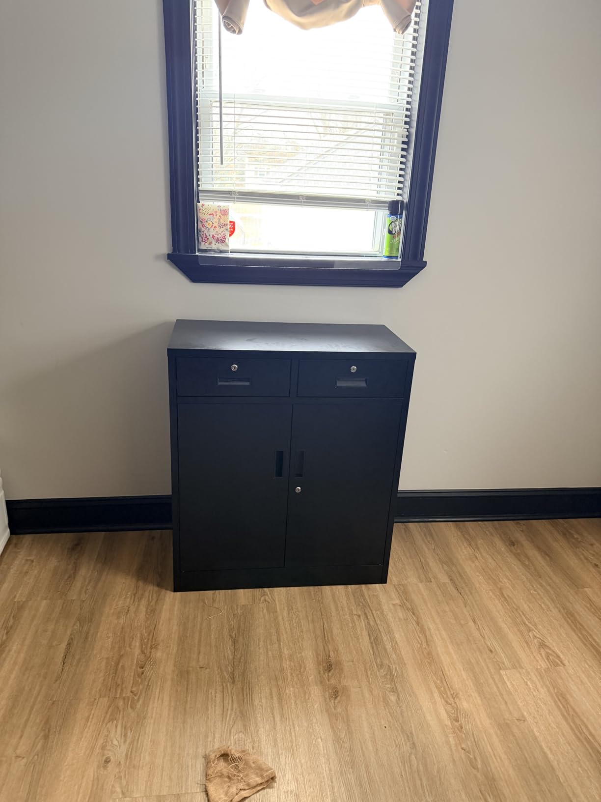 Metal Storage Cabinet, 36 inch H Locking Storage Cabinet with 2 Drawers and Adjustable Shelf, Metal Cabinets for Office, Garage, Home-Black customer photo 2