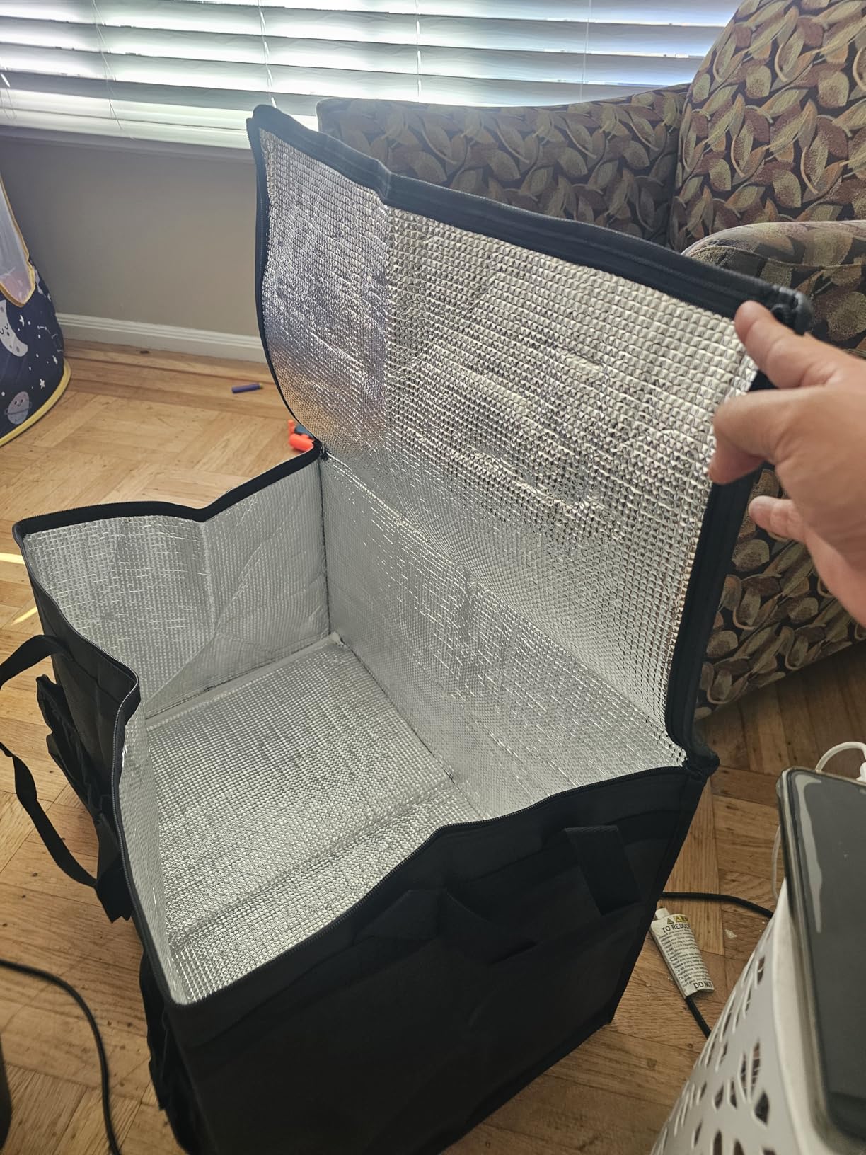 CIVJET Insulated Food Delivery Bag with 4 Cup Holders, XXX-Large Insulated Grocery Bags Keep Food Hot/Cold, Cooler Bags with Drink Carrier, Food Carrier Catering Bag, Commercial Food Warmers, Red customer photo 1