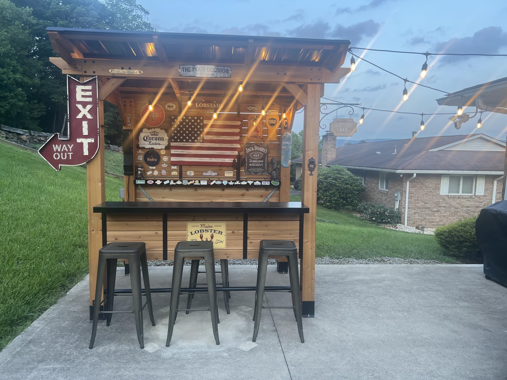 Furmax 30 Inch Metal Bar Stools Set of 4, Counter Height Backless Stools, Industrial Bar Chairs Patio Stool Stackable Backless Stool for Kitchen/Dining Room/Bistro/Patio Indoor Outdoor (Dark Black) customer photo 1