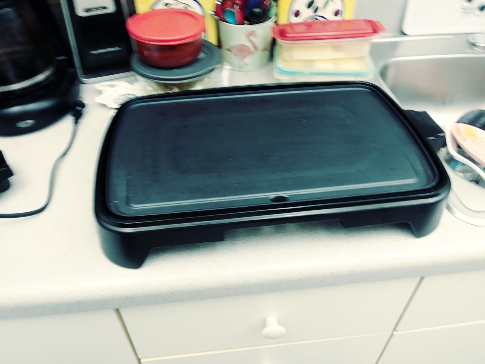 Chefman XL Electric Griddle with Removable Temperature Control, Immersible Flat Top Grill, Burger, Eggs, Pancake Griddle, Nonstick Extra Large Cooking Surface, Slide Out Drip Tray, 10 x 20 Inch customer photo 2