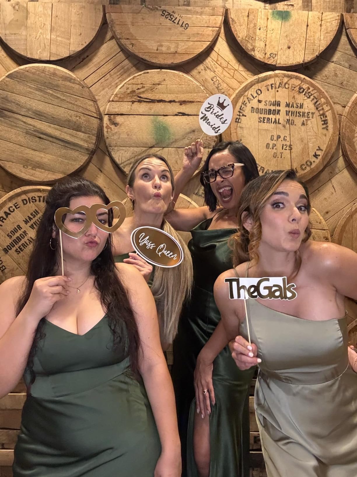 SOUL SHIFT 60PCs Fully Assembled Wedding Photo Booth Props - Prop Stand - Gold Signs - Elegant Wedding & Reception Party Supplies- Funny Wedding Props -Gold Foil Print - Bridal PhotoBooth customer photo 1