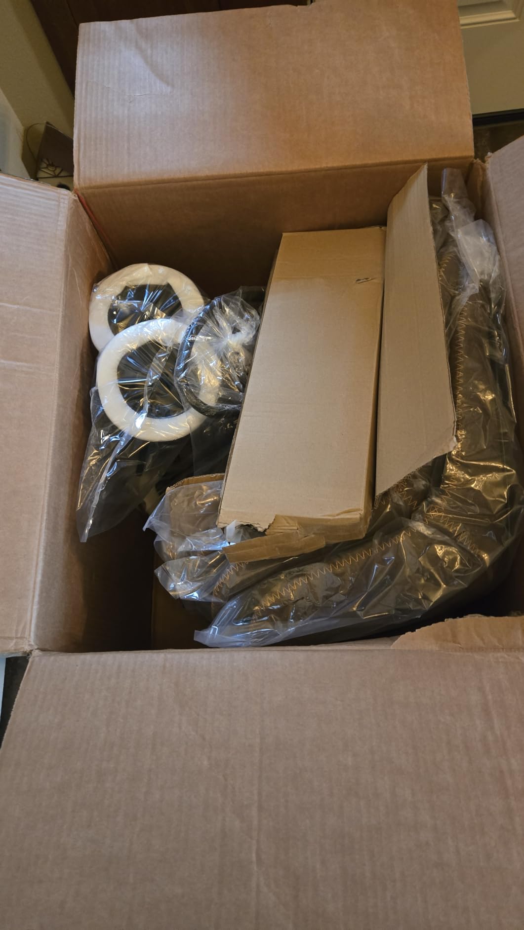 Bar Stools Set of 2, Swivel Counter Height Barstools with Back, Adjustable Modern Bar Chairs, Tall Armless PU Leather Kitchen Island Stool, Brown customer photo 1