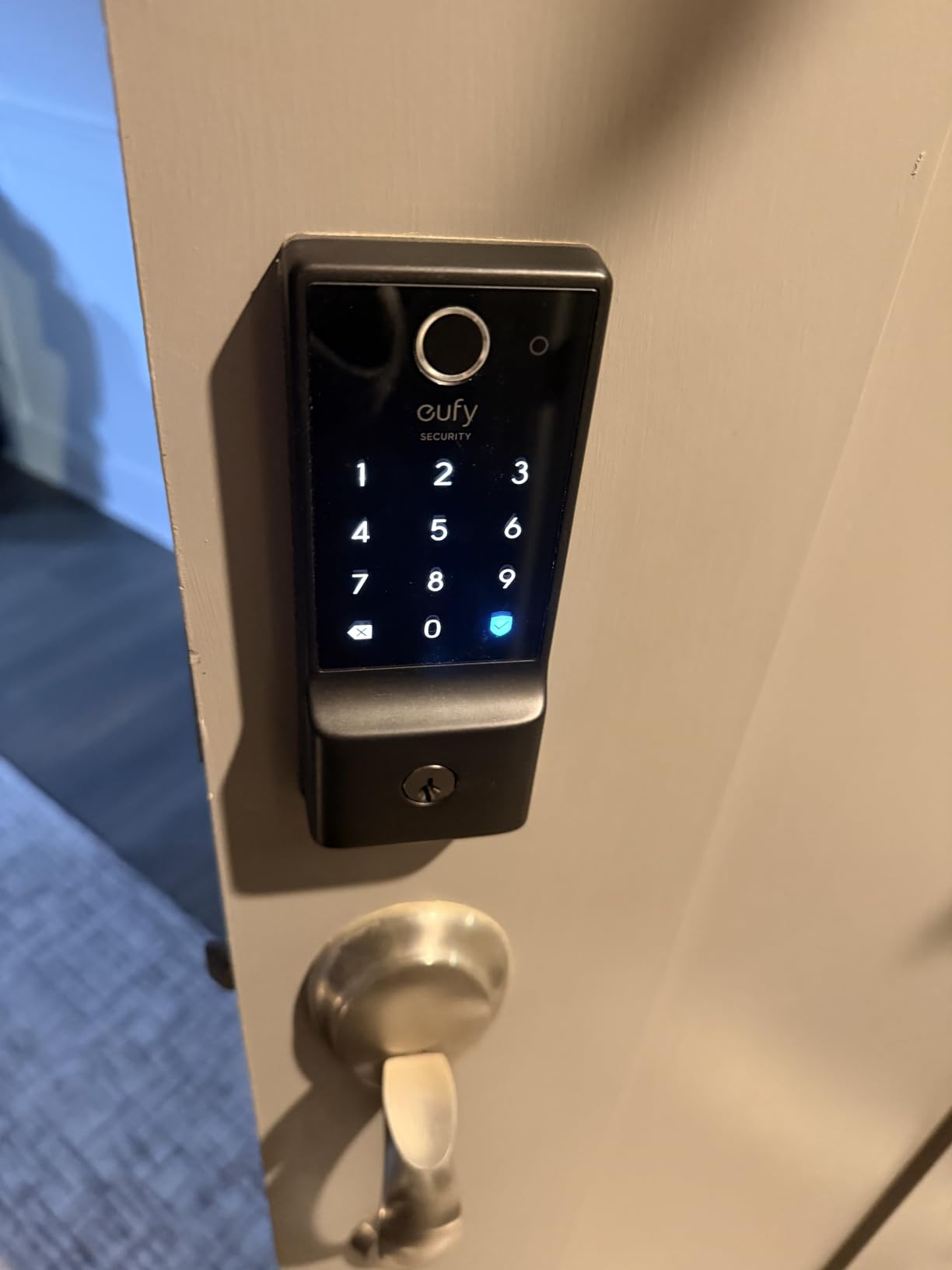eufy Security Smart Lock C220, Fingerprint Keyless Entry Door Lock, Built-in Wi-Fi, App Remote Control, Front Door Smart Lock Deadbolt, 8Months Battery, Reliable Power, IP53 Waterproof, BHMA Grade 3 customer photo 2