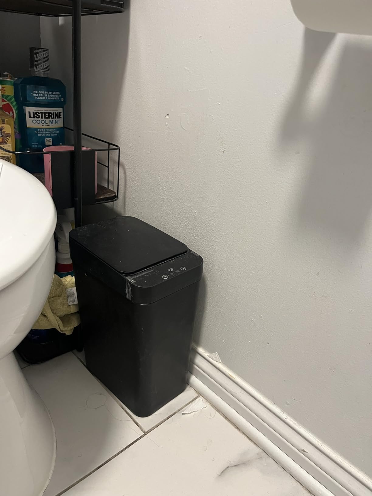 Bathroom Trash Can with Lid, KOEYLE 2 Pack 2.2 Gallon Automatic Touchless Garbage Can, Small Motion Sensor Smart Trash Can, Slim Waterproof Trash Bin for Bedroom, Bathroom, Office, Living Room (Black) customer photo 2