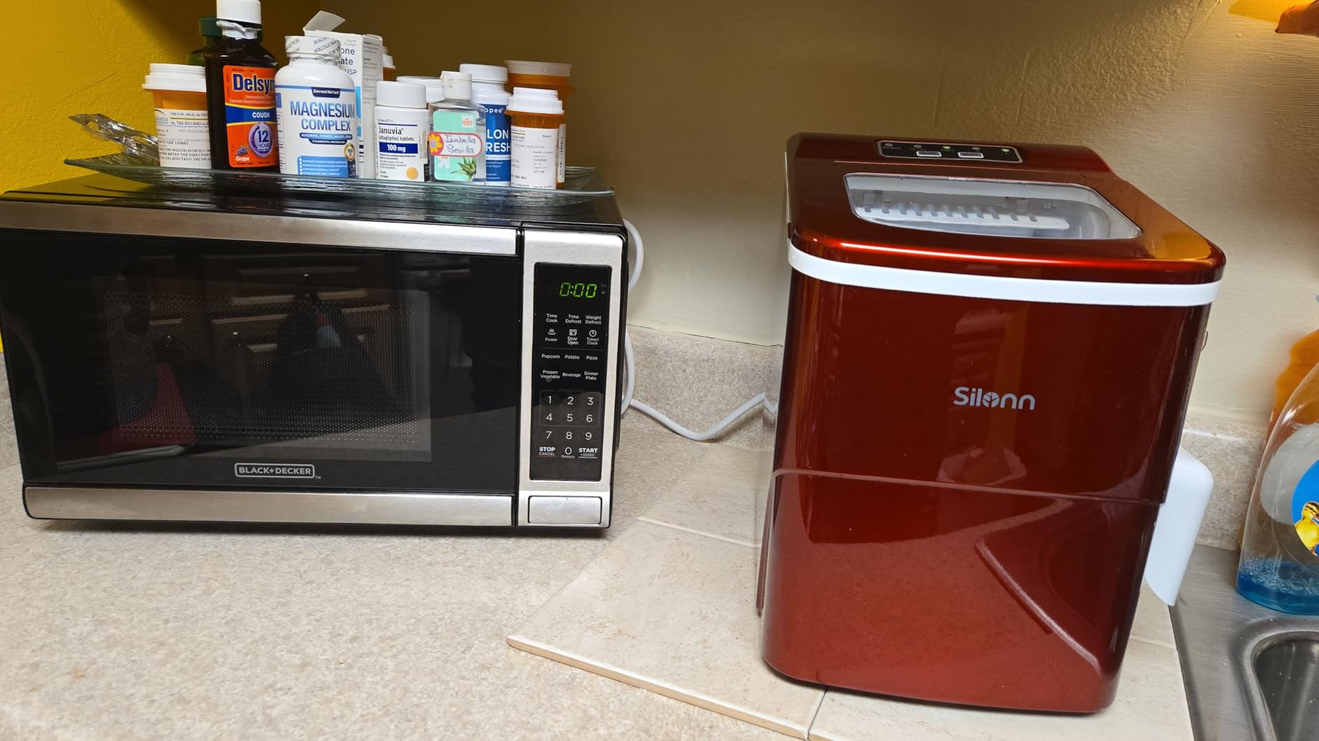 Nugget Ice Maker Countertop, Silonn Chewable Pellet Ice Machine with Self-Cleaning Function, 33lbs/24H Portable Ice Makers for Home Kitchen Office (Black) customer photo 2