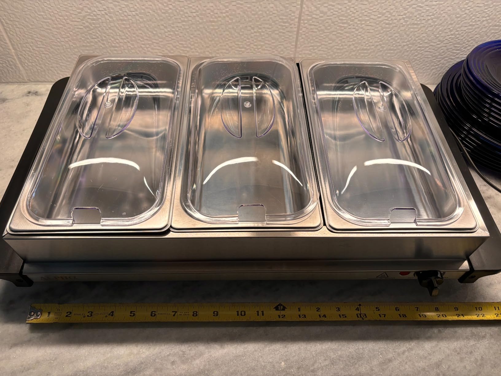 Alpha Living 3x2.5 QT Food Warmers for Parties Buffet Servers and Warmers - Premium Catering Supplies Buffet Display - Stainless Steel Electric Food Warmers with Temperature Control customer photo 1