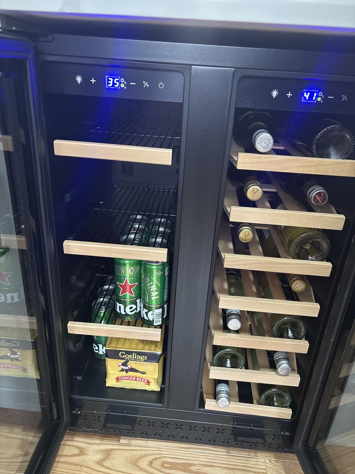 Beverage Refrigerator 17 inch Wide - 126 Can Beverage Cooler with Glass Door | Counter-Top/Freestanding Mini Beverage Beer Fridge | Temperature Memory | Invisible Door | Perfect for Soda, Beer customer photo 1