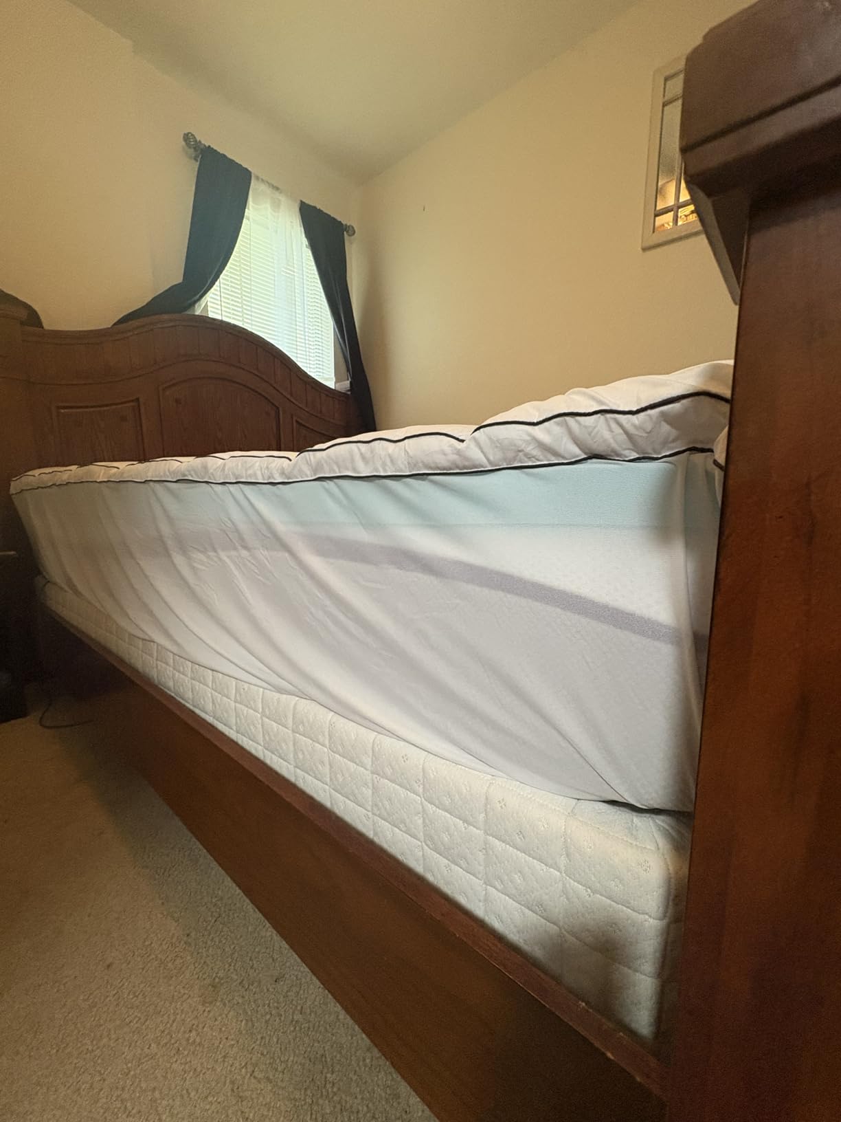 MASVIS Queen Size Dual Layer 4 Inch Memory Foam Mattress Topper, 2 Inch Gel Memory Foam and 2 Inch Cooling Pillow Top Mattress Pad Cover for Back Pain, Medium Support customer photo 2