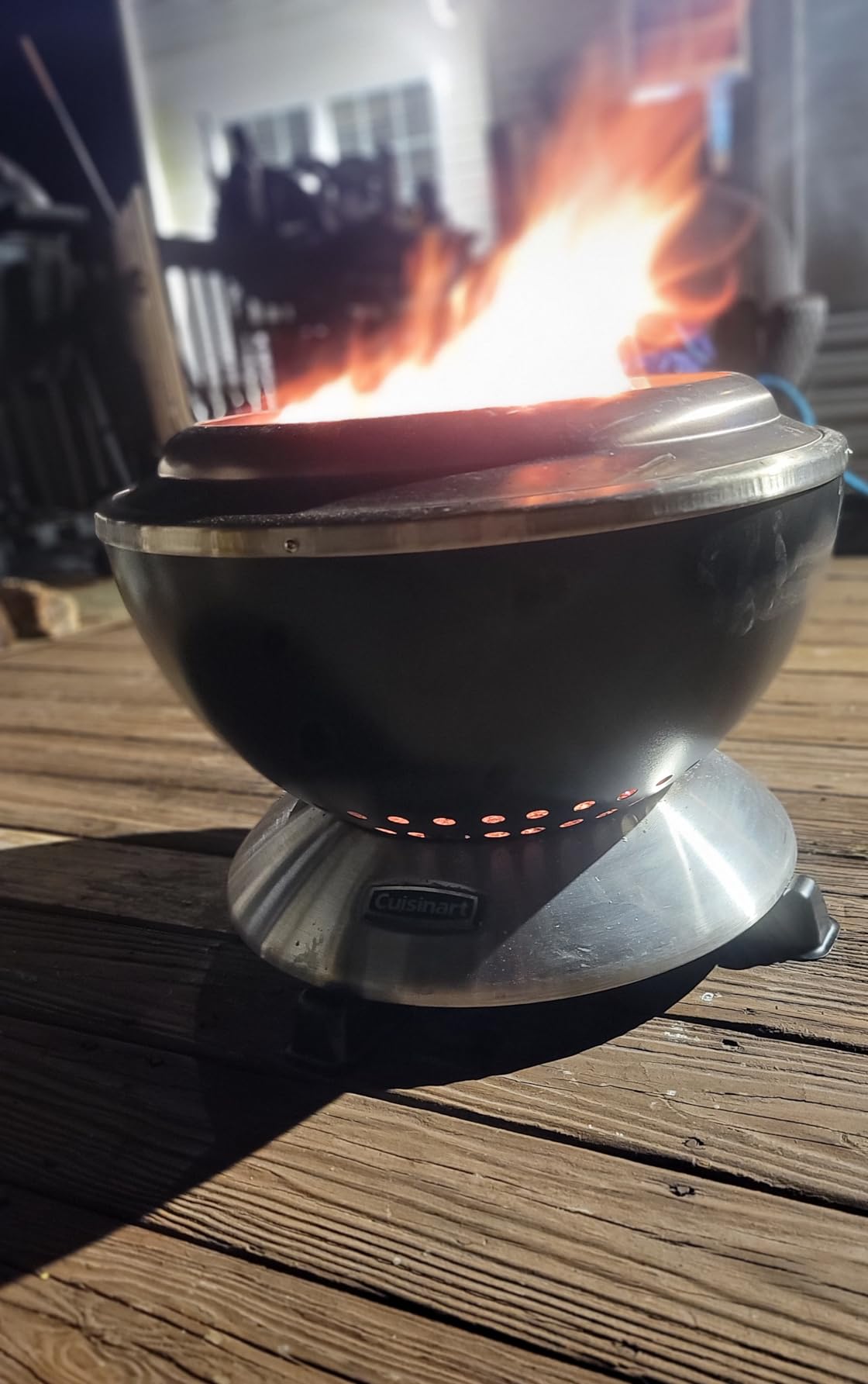 Cuisinart Cleanburn Smokeless Tabletop Fire Pit, 7.5 inch Lightweight Portable Smokeless Fire Pit with Removable Base for Ash & Carry Bag, Small Outdoor Heater for Patio, Camping & RV customer photo 1