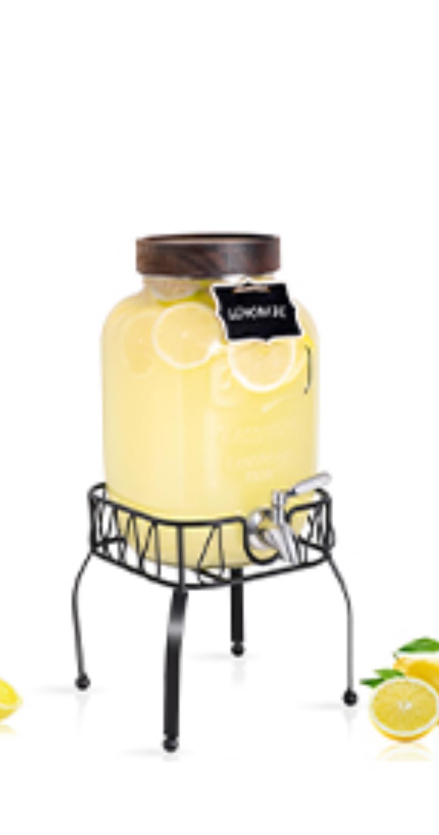 mustry Glass Drink Dispenser for Parties, 1 Gallon Beverage Dispenser with Stand and Spigot Solid Stainless Steel, Used as Lemonade Dispenser Sun Tea Jar Kombucha Jar, Set of 2 customer photo 2