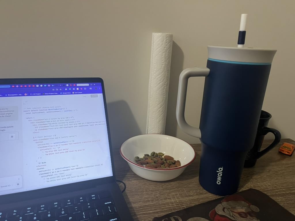 Stainless Steel Triple Layer Insulated Travel Tumbler with Spill Resistant Lid, Straw, and Carry Handle, BPA Free, 40 oz, Green (Brave Adventures) customer photo 1