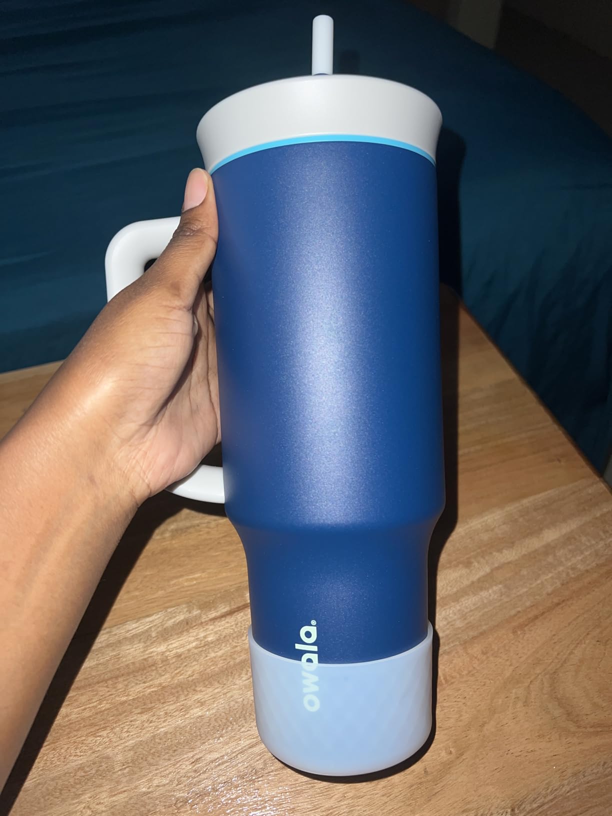 Stainless Steel Triple Layer Insulated Travel Tumbler with Spill Resistant Lid, Straw, and Carry Handle, BPA Free, 40 oz, Green (Brave Adventures) customer photo 2