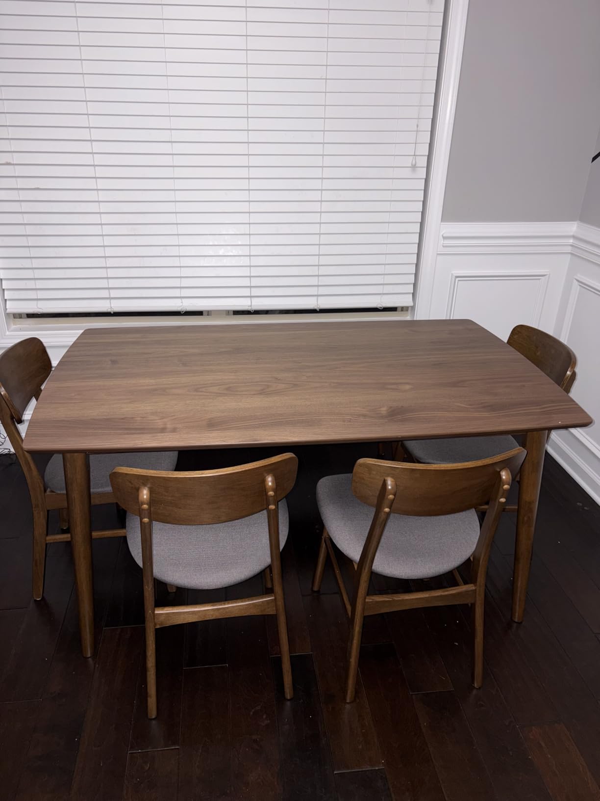 Best Choice Products 6-Piece Wooden Dining Set, Mid-Century Modern Table & Upholstered Chair Set w/Bench Seat, Rubberwood Legs - Walnut/Cream customer photo 2