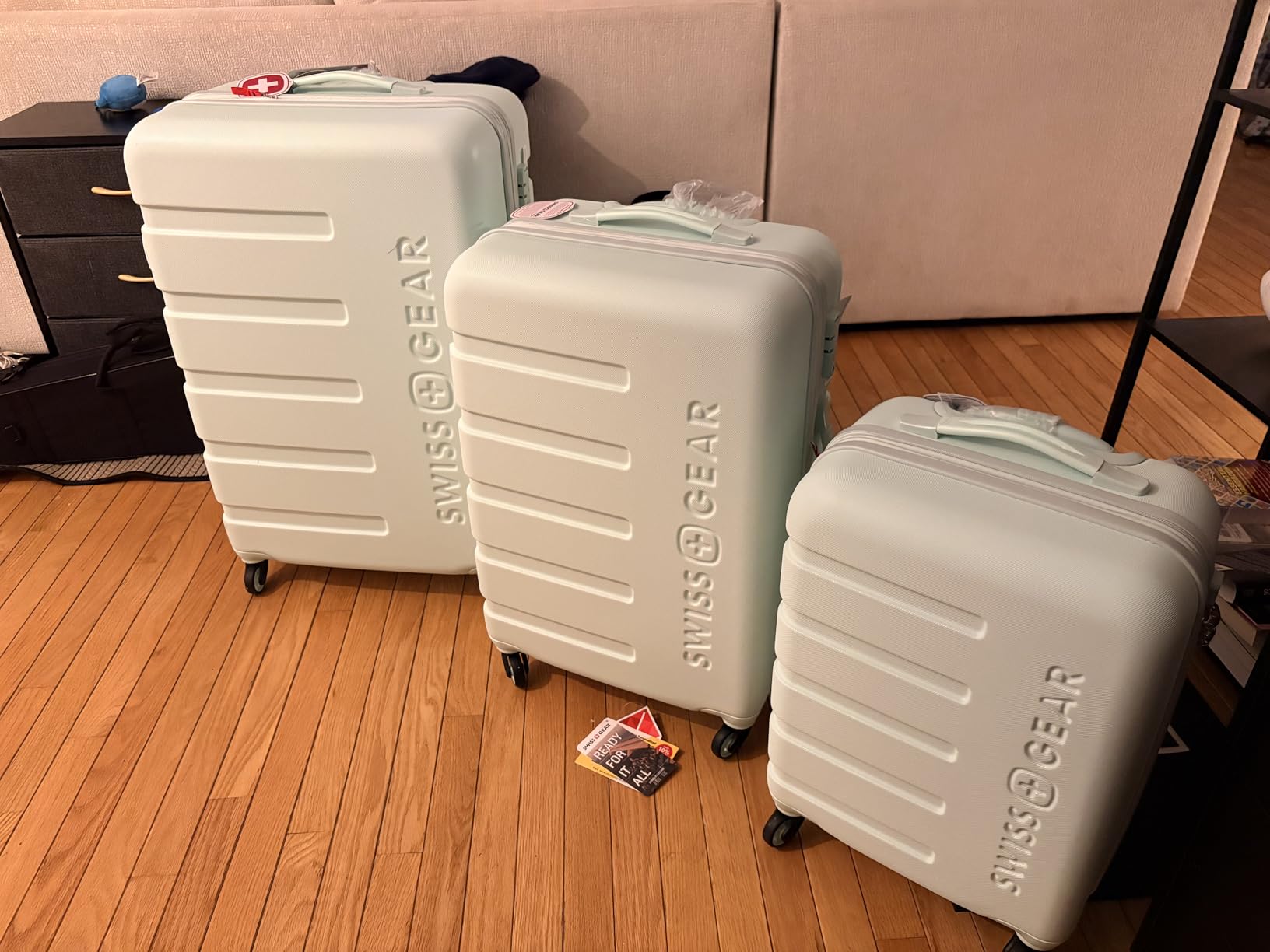 7366 Signature Hardside Expandable Luggage with Spinner Wheels, TSA Lock, Cup-Holder, Clearly Aqua, 3-Piece Set (19/23/27) customer photo 1