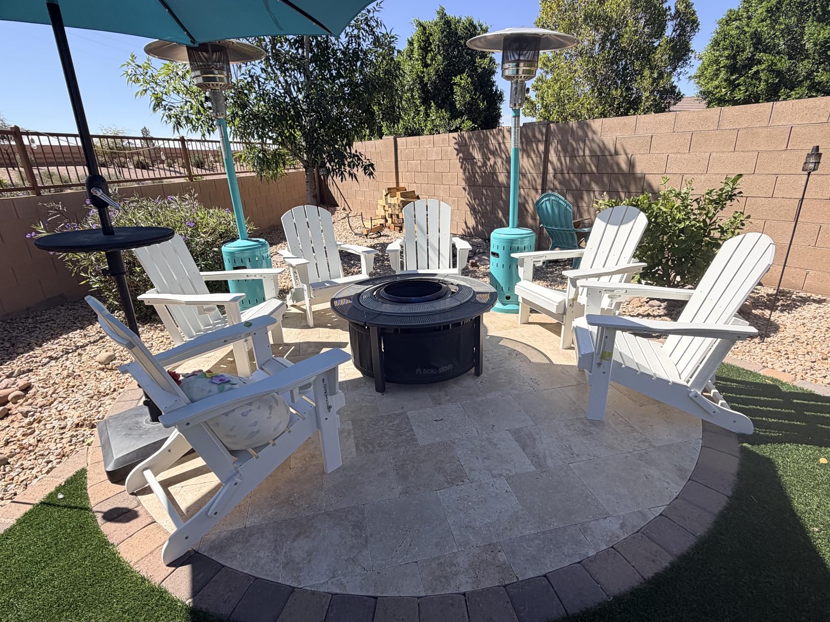SERWALL HDPE Folding Adirondack Chair with Dual Cup Holder - Composite Adirondack Chair Set of 2- Black customer photo 1