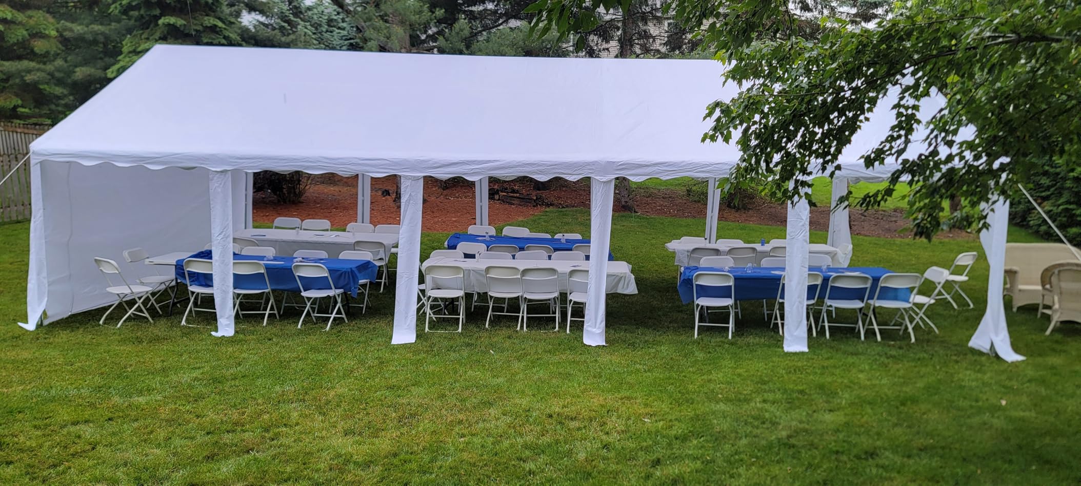 GREEN PARTY 20x40FT Party Tent Heavy Duty, Large Wedding Event Shelters with 7 Carry Bags & Removable Sidewalls, Outdoor Canopy Gazebo Commercial Tents for Parties Carport Camping Garden Patio customer photo 2