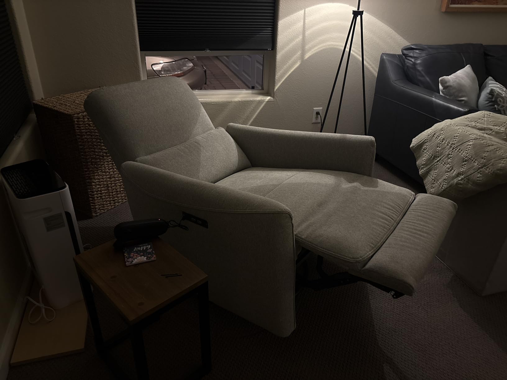 CHITA Power Recliner Chair Swivel Glider, FSC Certified Upholstered Living Room Nursery Reclining Sofa Chair with Lumbar Support, Linen customer photo 1