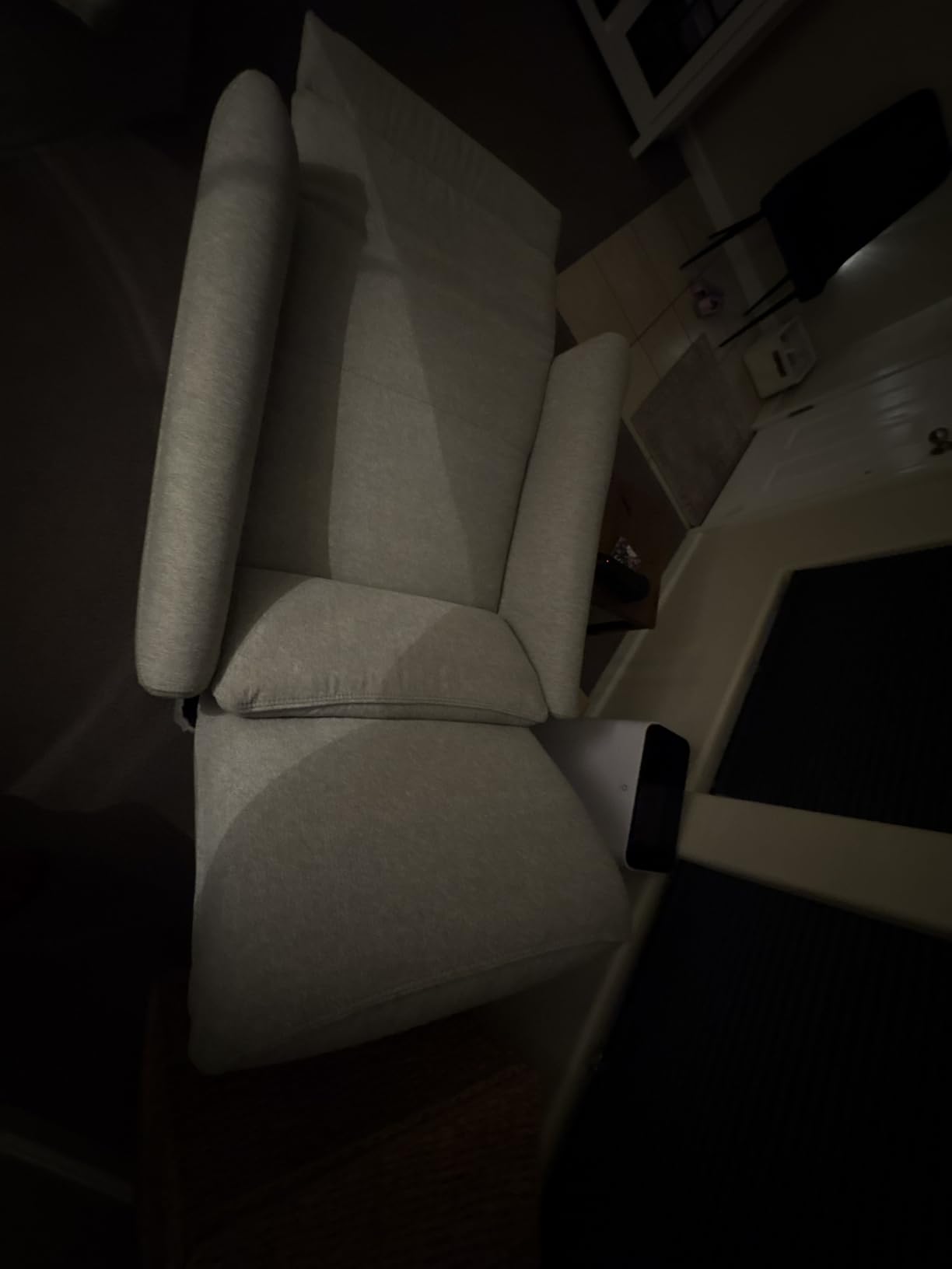 CHITA Power Recliner Chair Swivel Glider, FSC Certified Upholstered Living Room Nursery Reclining Sofa Chair with Lumbar Support, Linen customer photo 2