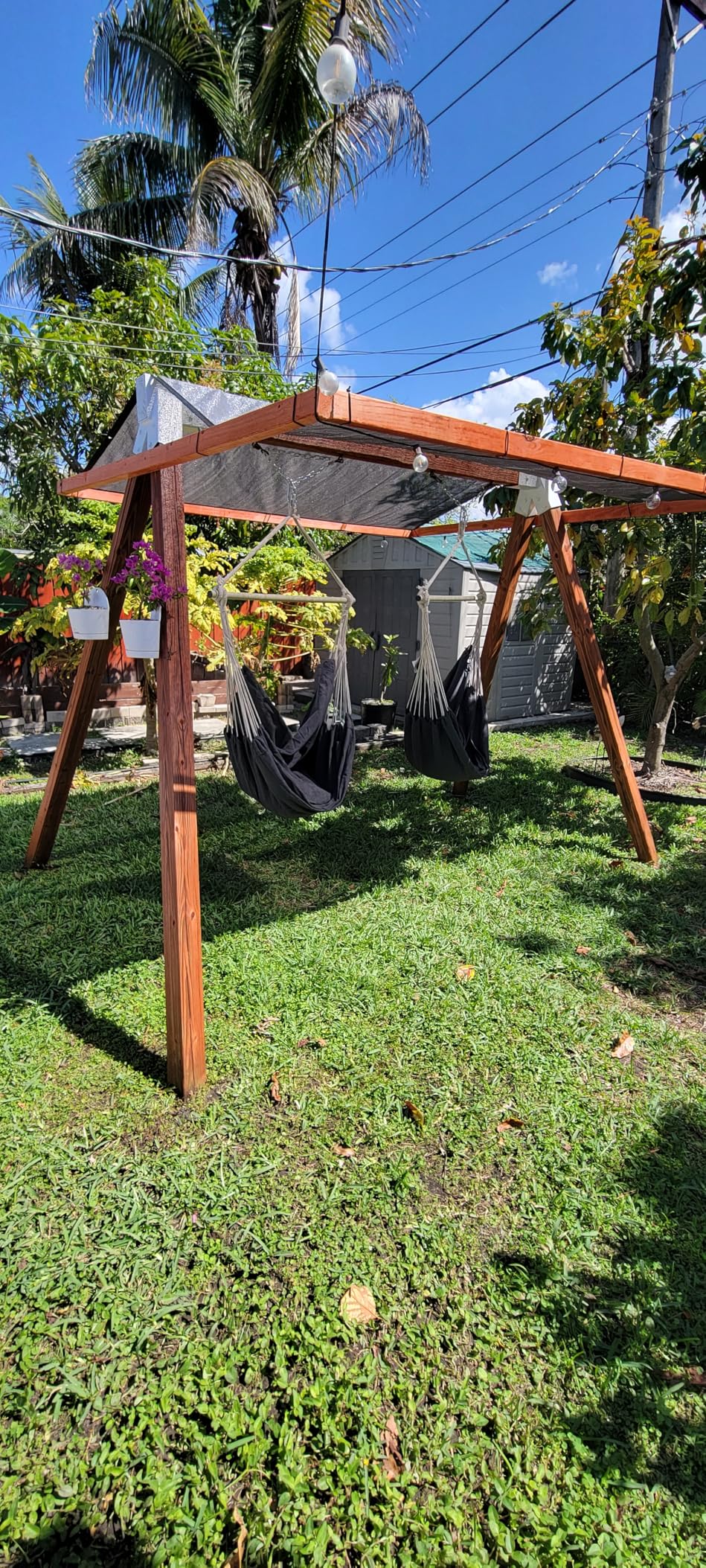 SONGMICS Hammock Chair, Load Capacity 500 lb, Hanging Chair with 2 Cushions, Large Hammock Swing with Chain and Pocket, for Indoor, Outdoor, Living Room, Bedroom, Slate Gray customer photo 1