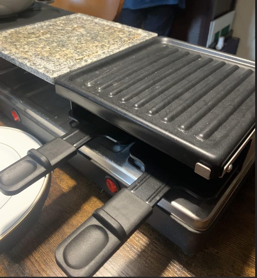 Raclette Table Grill - Indoor Electric Grill Griddle - Nonstick Extra Large Reversible 4-In-1 Outdoor Dishwasher Safe with Cheese 12 Paddles 12 Spatulas for 12 Person, FD-12RN1650 customer photo 2