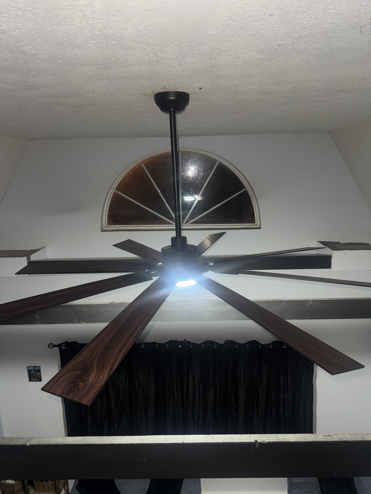 ZMISHIBO 72 inch Large Ceiling Fans with Lights and Remote, Indoor/Outdoor Black Modern Ceiling Fan for Kitchen Living Room Patio, 6 Speed Reversible Quiet DC Motor, 3 CCT, Dual Finish 8 Blades customer photo 1